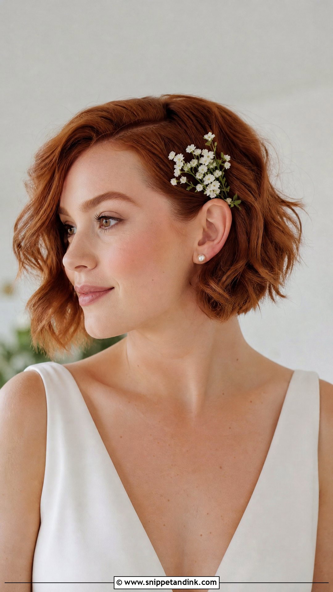 Bridal Short Hair With Real Flowers - Snippet and Ink - 15 Bridal Real Flower Hairstyle Ideas