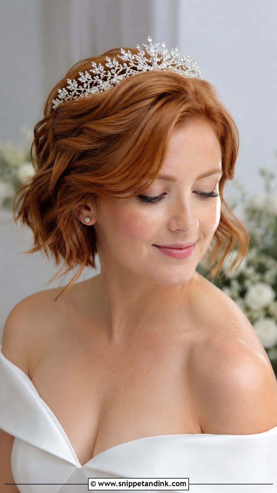 Bridal Short Hair With Tiara - Snippet and Ink - 20 Bridal Hair Short Hair Ideas
