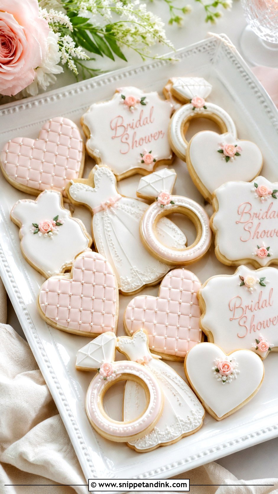 Bridal Shower Sugar Cookies - Snippet and Ink - 20 Bridal Cookies