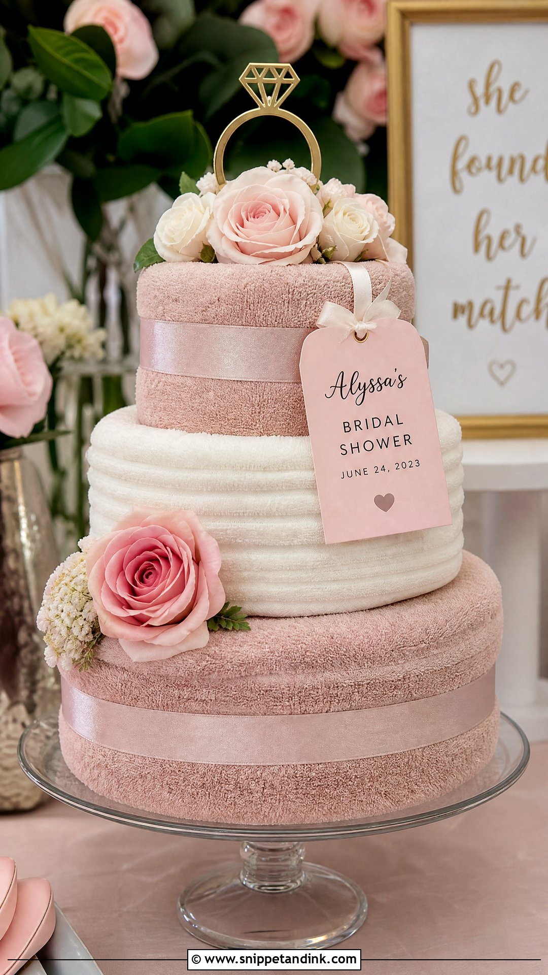 Bridal Shower Towel Cake - Snippet and Ink - 20 Wedding Towel Cakes