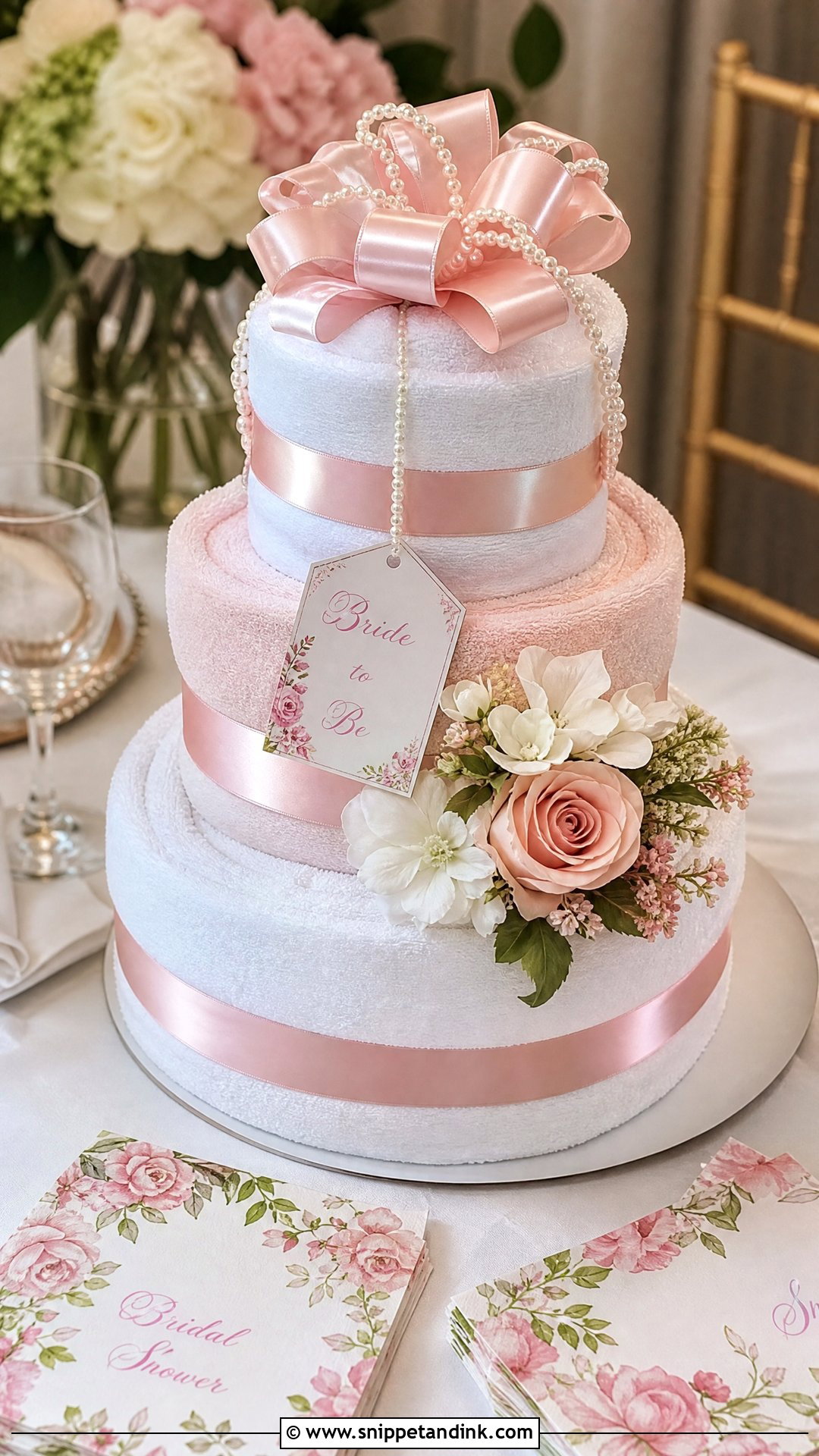 Bridal Shower Towel Cake - Snippet and Ink - 20 Towel Cakes for Wedding
