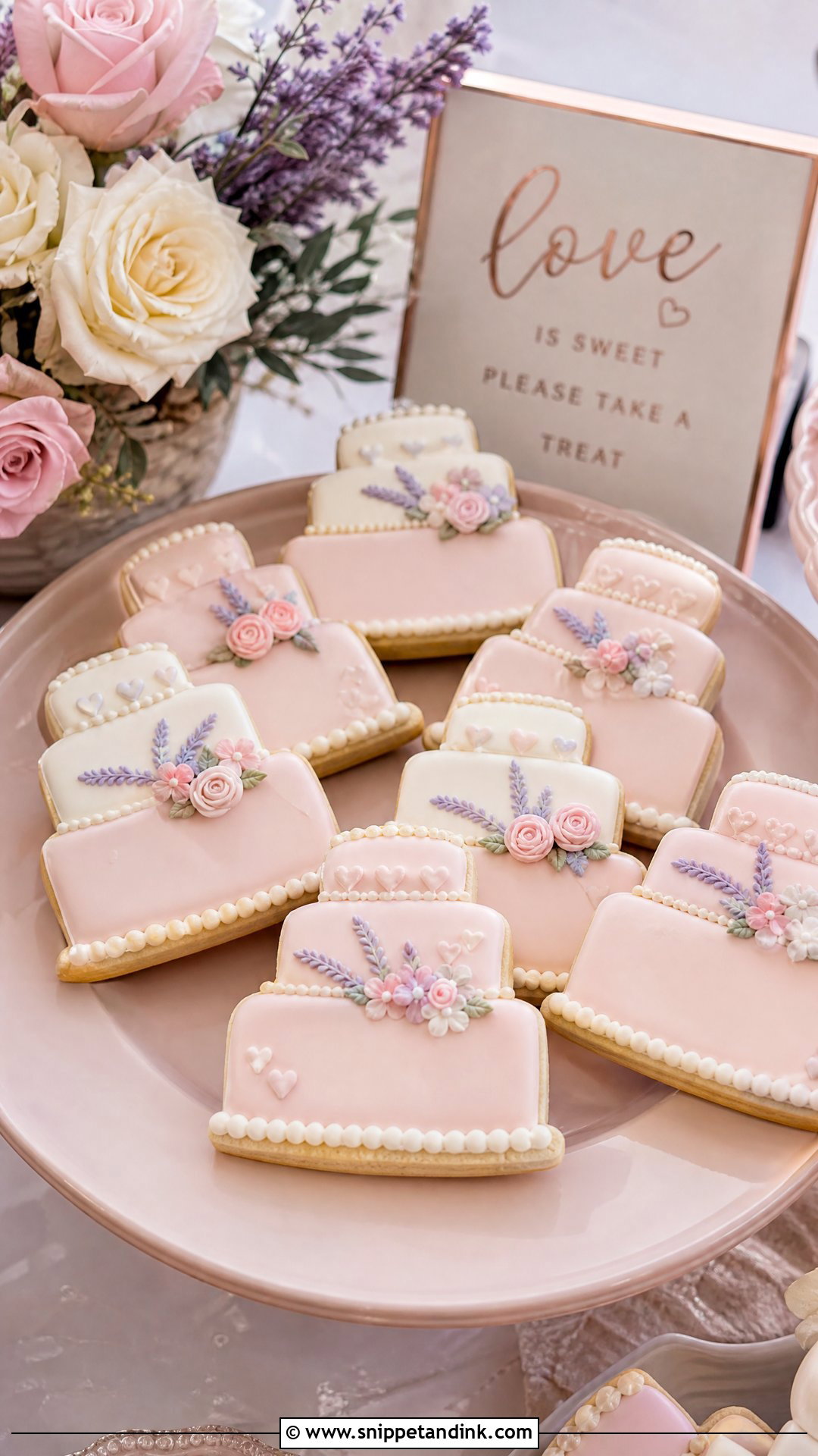Bridal Shower Wedding Cake Cookies - Snippet and Ink - 30 Wedding Cake Cookies