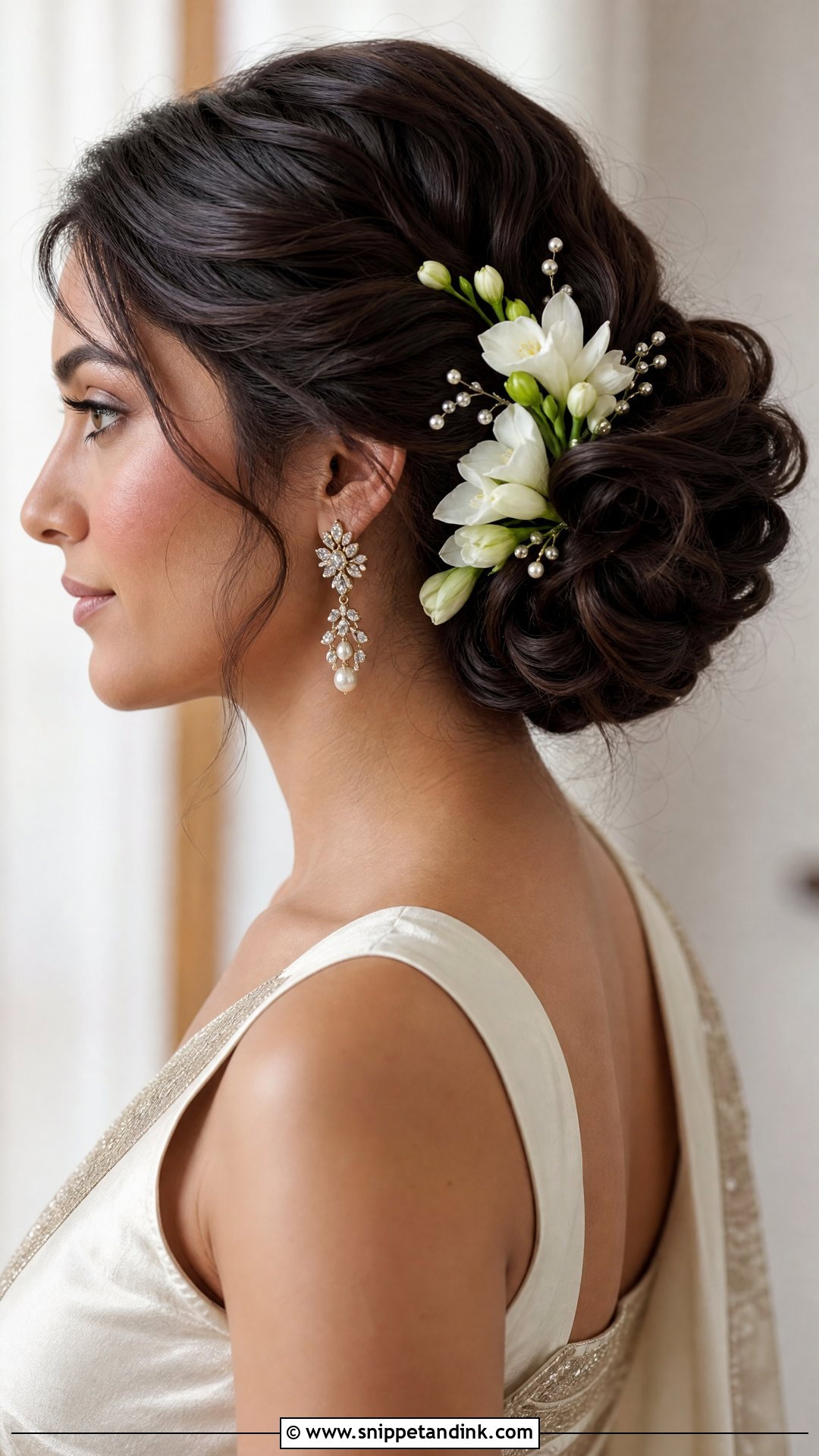 Bridal Side Bun - Snippet and Ink - 15 Bridal Traditional Hairstyle Ideas