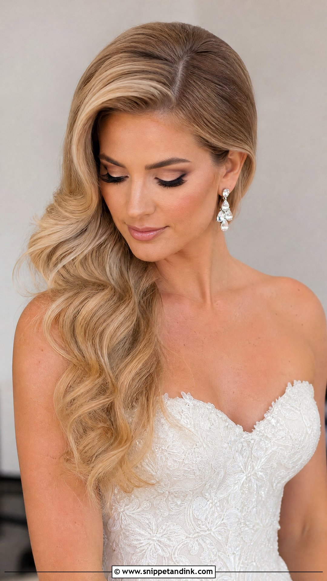Bridal Side Part Waves For Long Hair - Snippet and Ink - 15 Bridal Hairstyles for Long Hair All Down