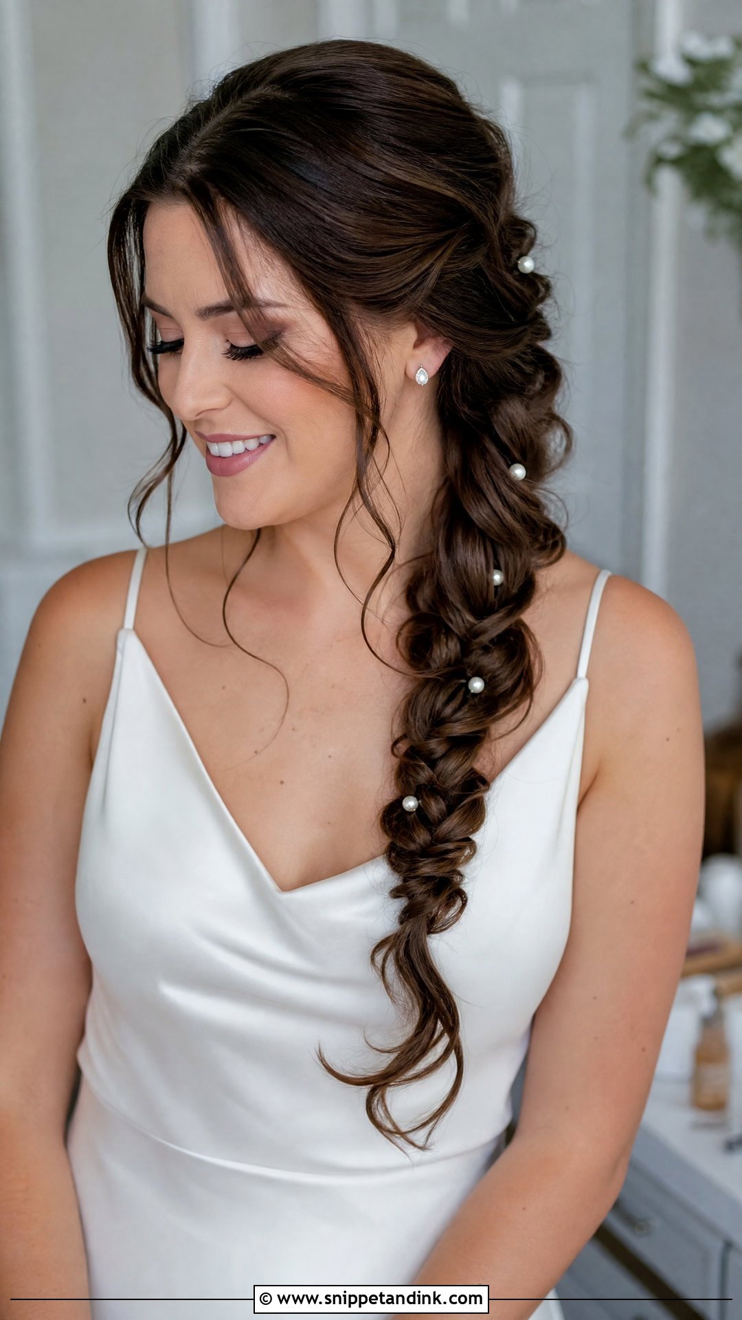 Bridal Side Plait - Snippet and Ink - 15 Bridal Hair Plait Ideas