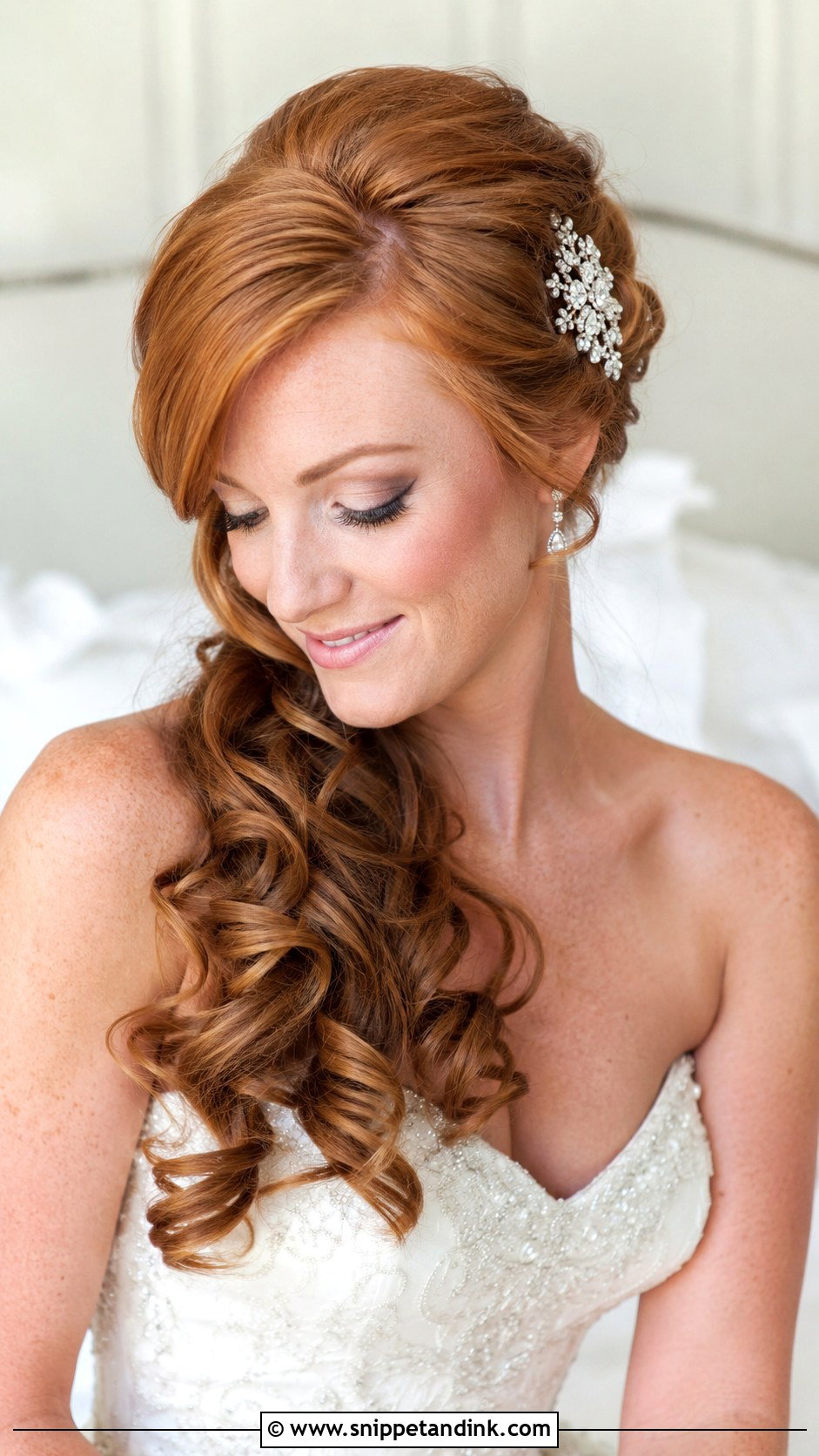 Bridal Side Swept Curls For Round Face - Snippet and Ink - 20 Bridal Hair Styles for Round Face