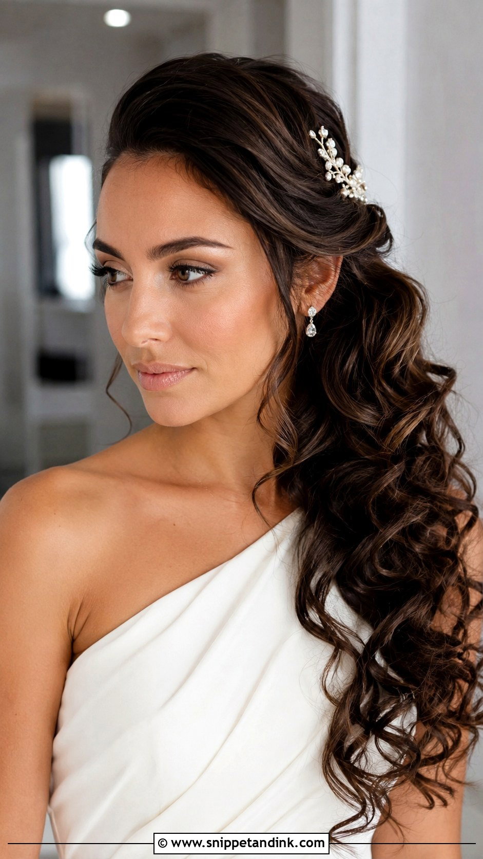 Bridal Side Swept Curls Hairstyle Video - Snippet and Ink - 20 Bridal Hairstyles Videos