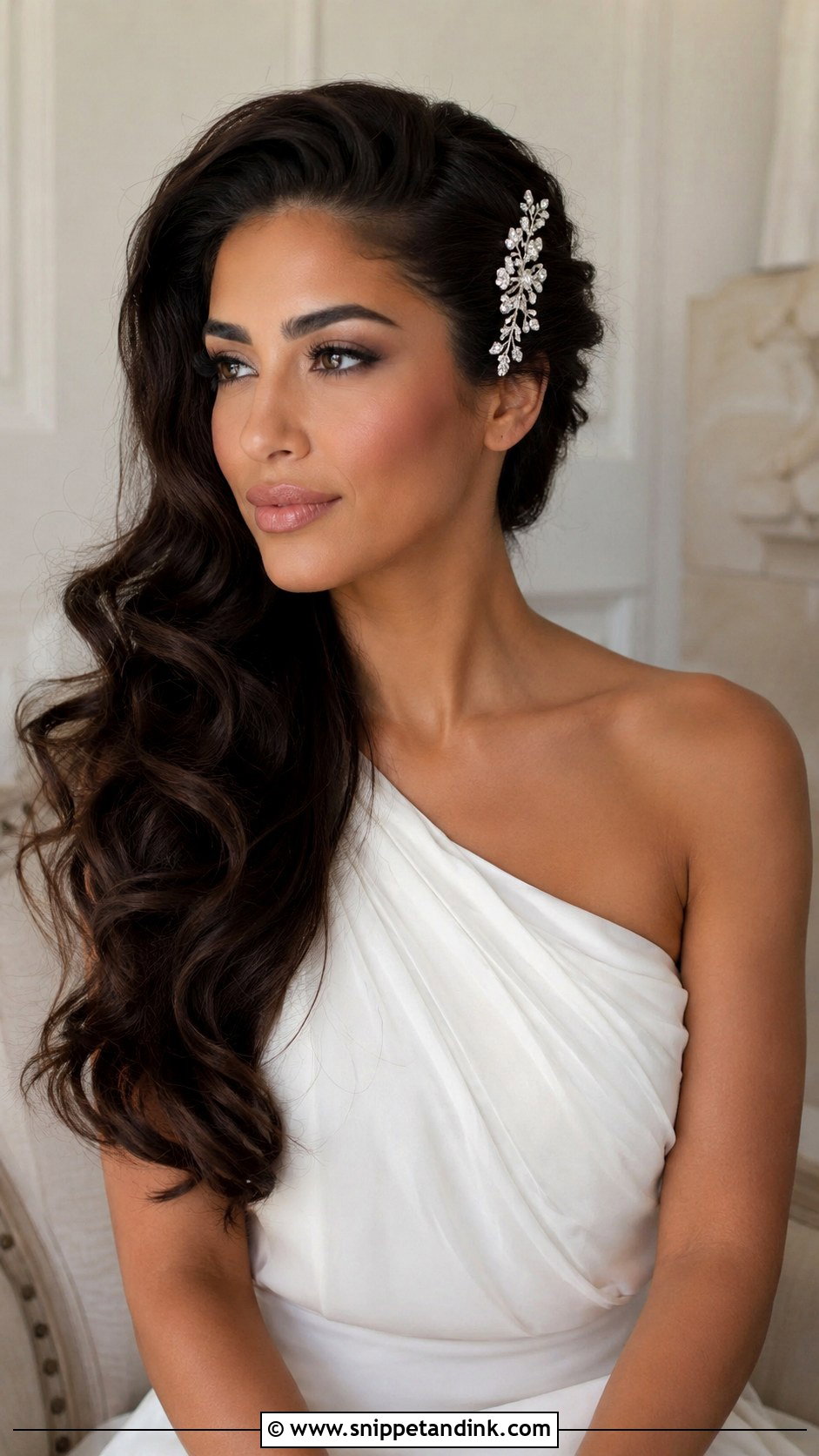 Bridal Side Swept Hair With Comb - Snippet and Ink - 20 Bridal Hair with Accessories