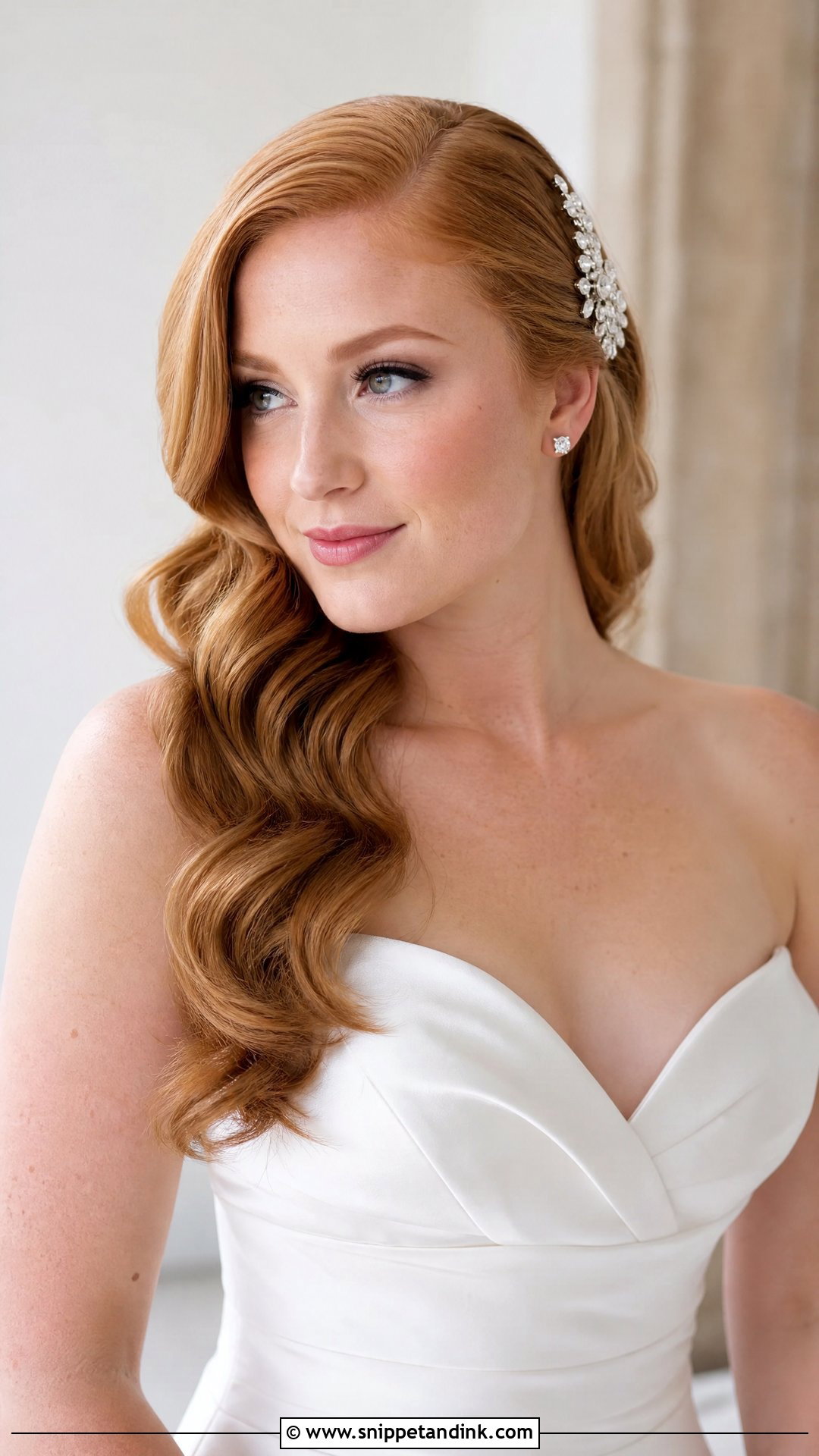 Bridal Side Swept Waves - Snippet and Ink - 20 Unique Bridal Hair Ideas
