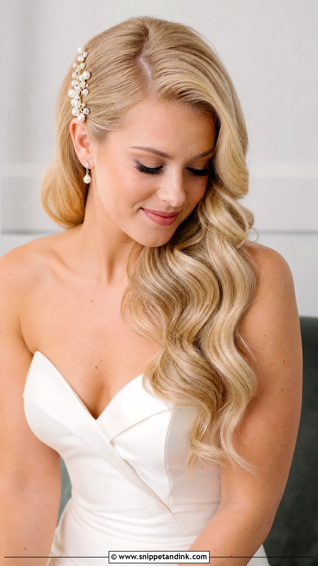Bridal Side Swept Waves - Snippet and Ink - 15 Bridal Hair One Side Ideas