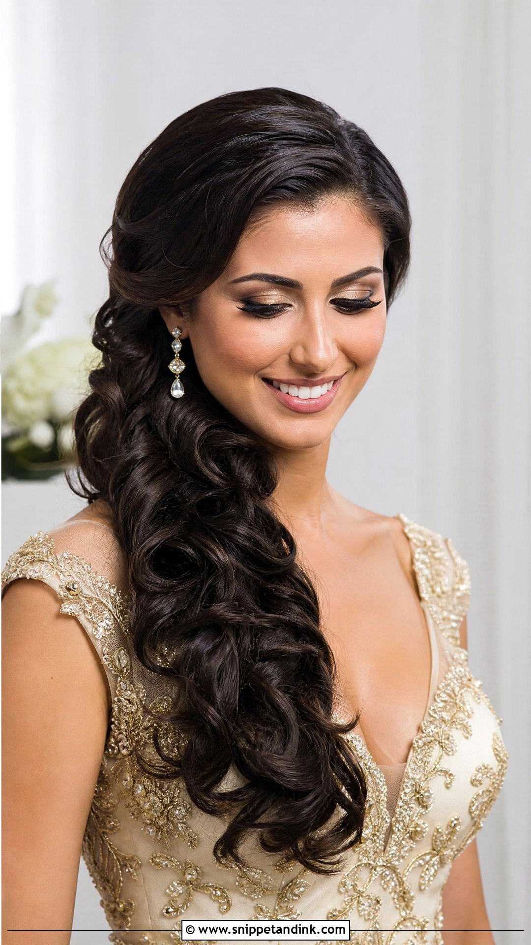 Bridal Sister Side Swept Curls - Snippet and Ink - 15 Bridal Sister Hairstyles