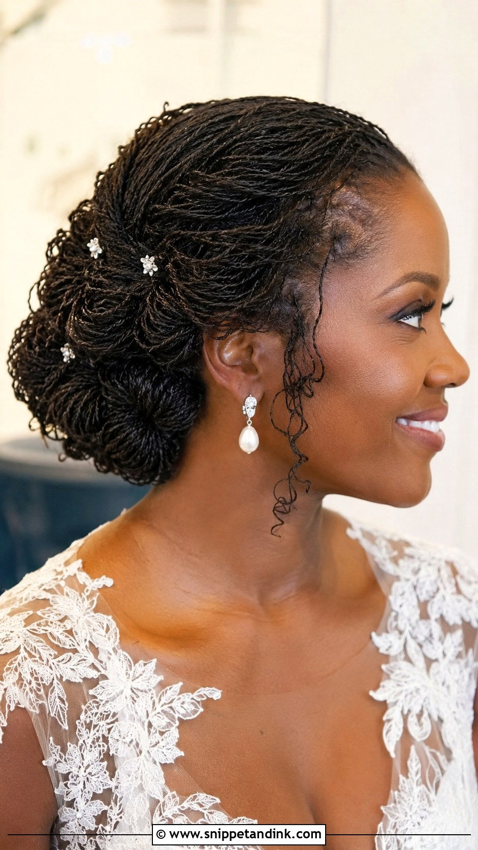 Bridal Sisterlocks Updo - Snippet and Ink - 20 Bridal Hair Black Hair Ideas