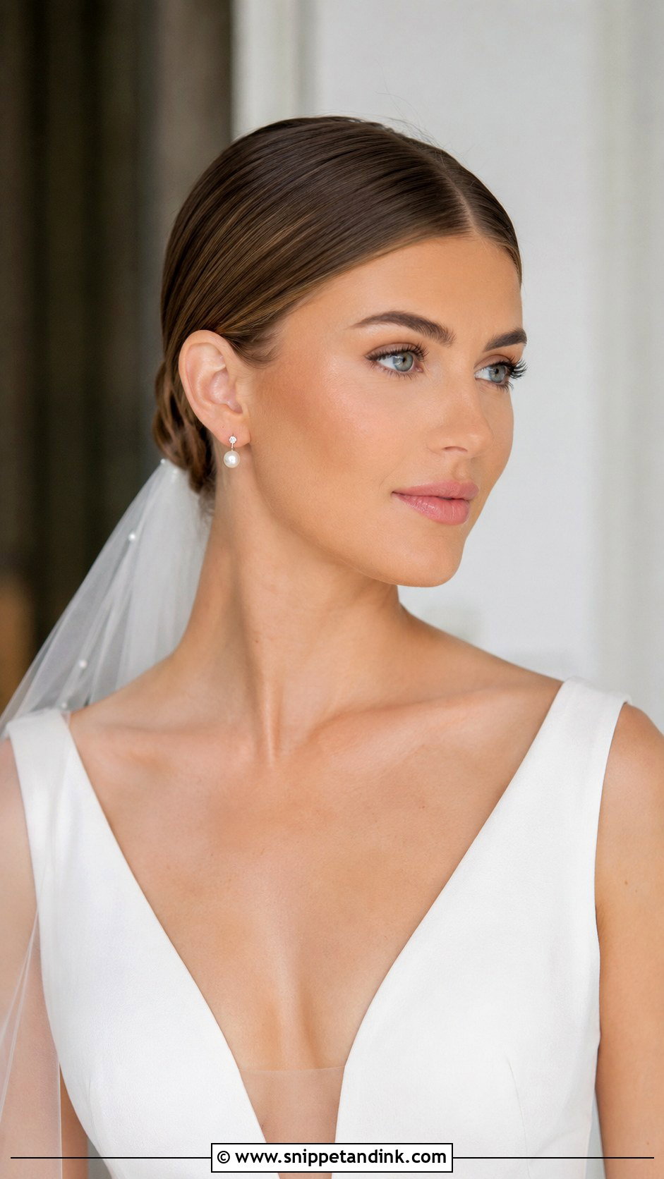 Bridal Sleek Bun - Snippet and Ink - 20 Chic Bridal Hair Ideas