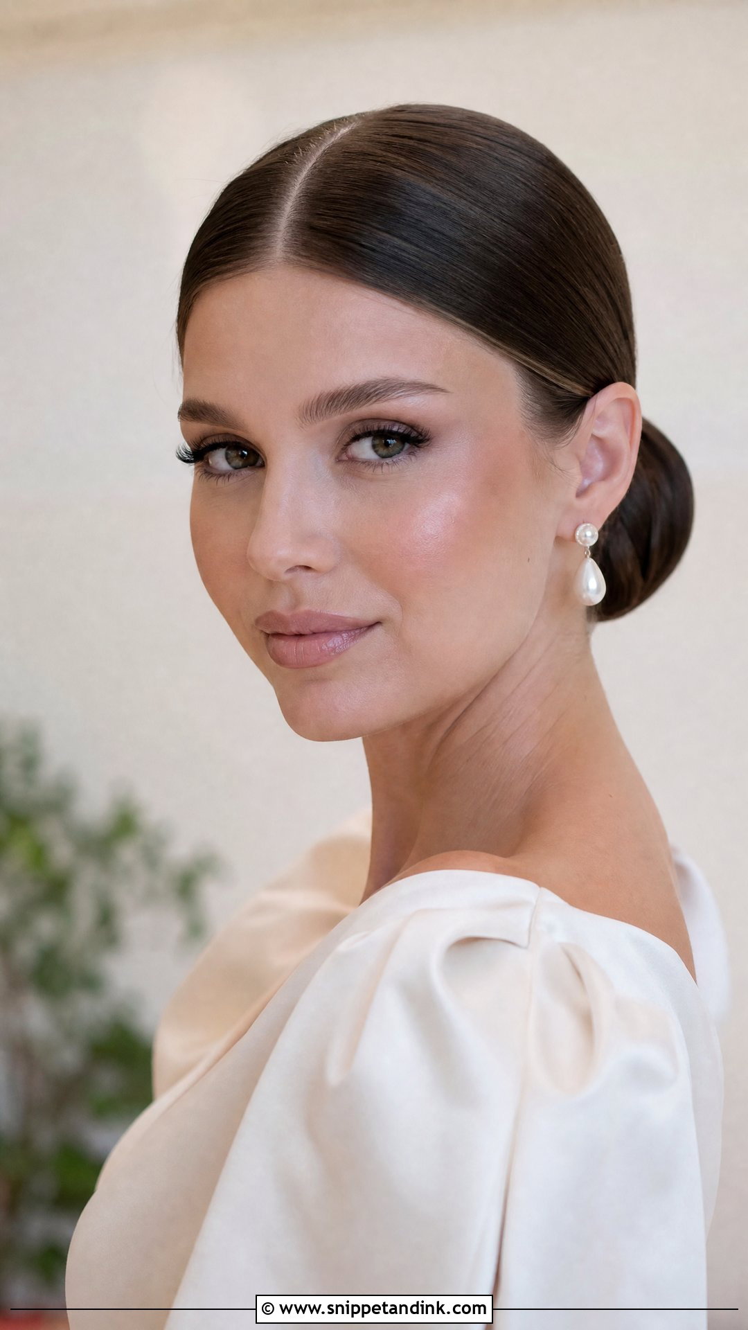 Bridal Sleek Bun For Medium Hair - Snippet and Ink - 15 Bridal Hairstyles for Medium Hair