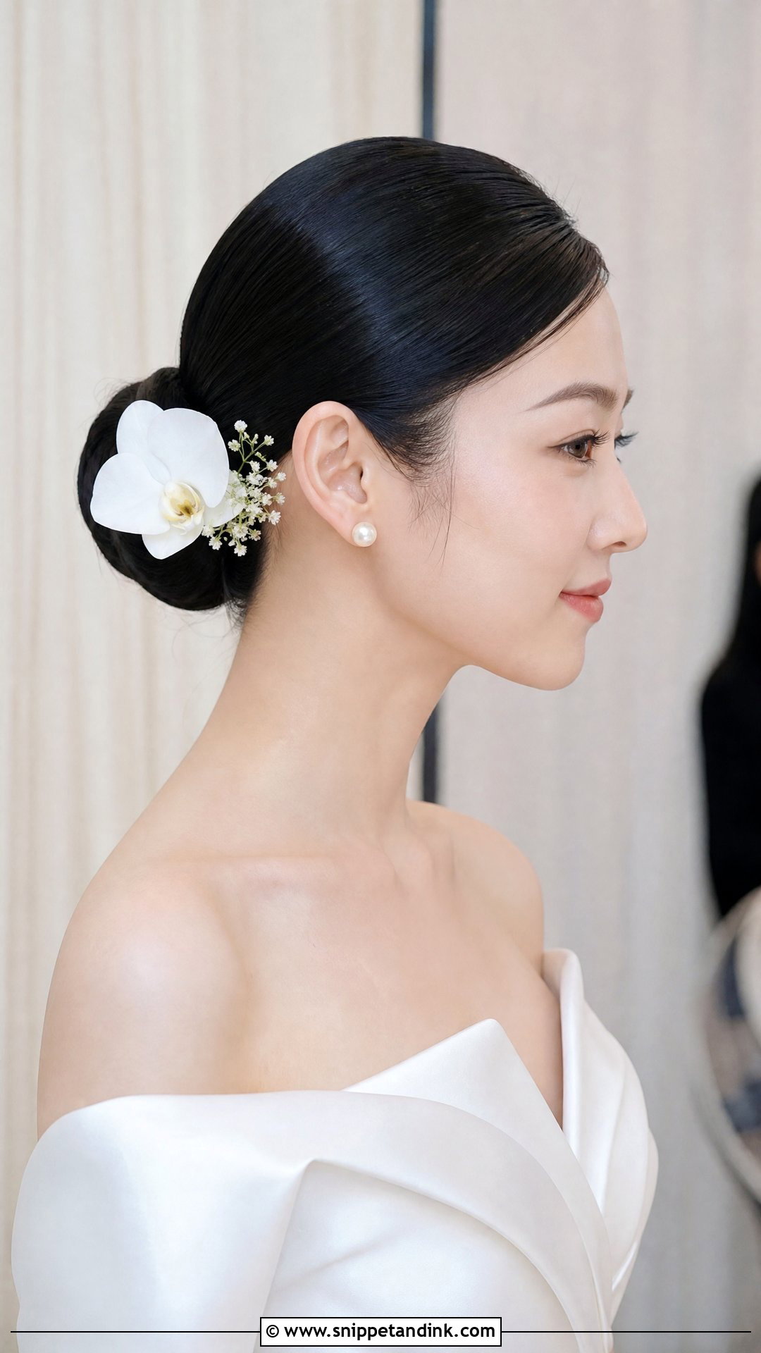 Bridal Sleek Bun With Flowers - Snippet and Ink - 15 Bridal Hairstyles Flowers