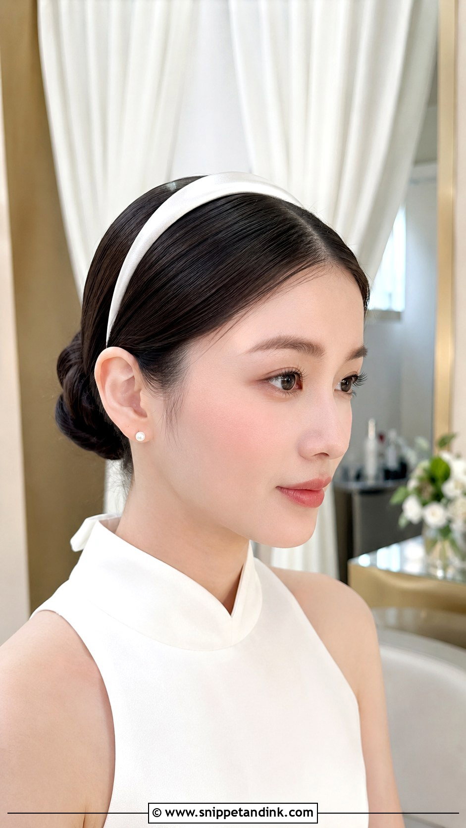 Bridal Sleek Bun With Headband - Snippet and Ink - 20 Bridal Hairstyles with Headband