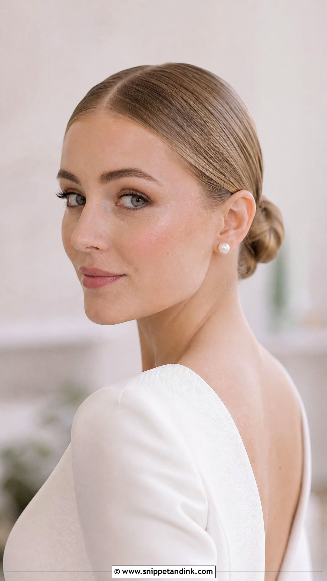Bridal Sleek Low Bun - Snippet and Ink - 15 Bridal Updo Hairstyle Ideas
