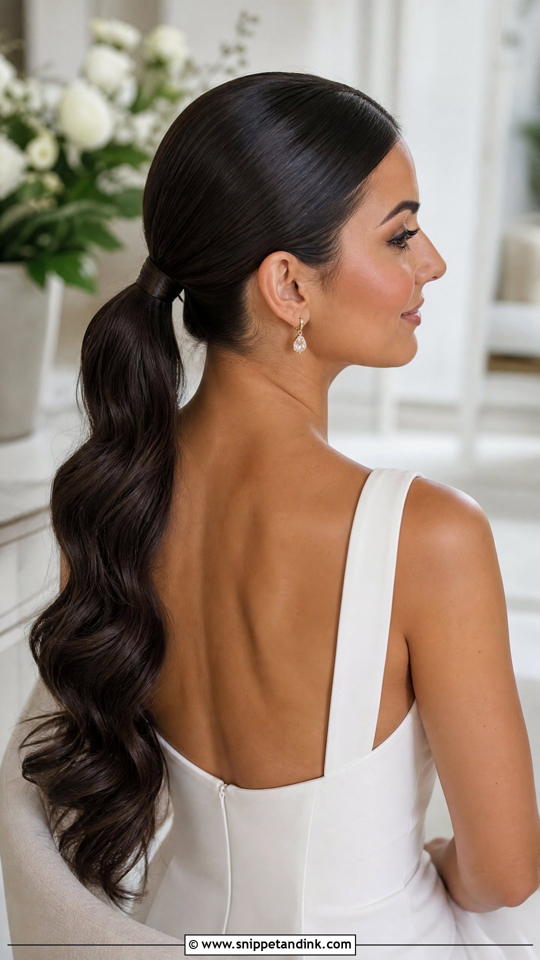Bridal Sleek Ponytail - Snippet and Ink - 15 Bride Hair Styling Ideas