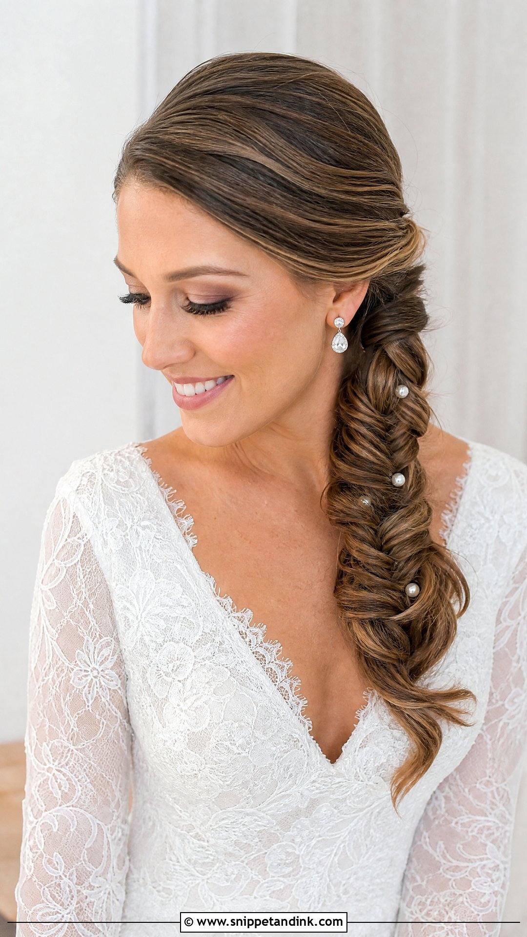 Bridal Slicked Side Braid - Snippet and Ink - 15 Bridal Hair Slicked Sides