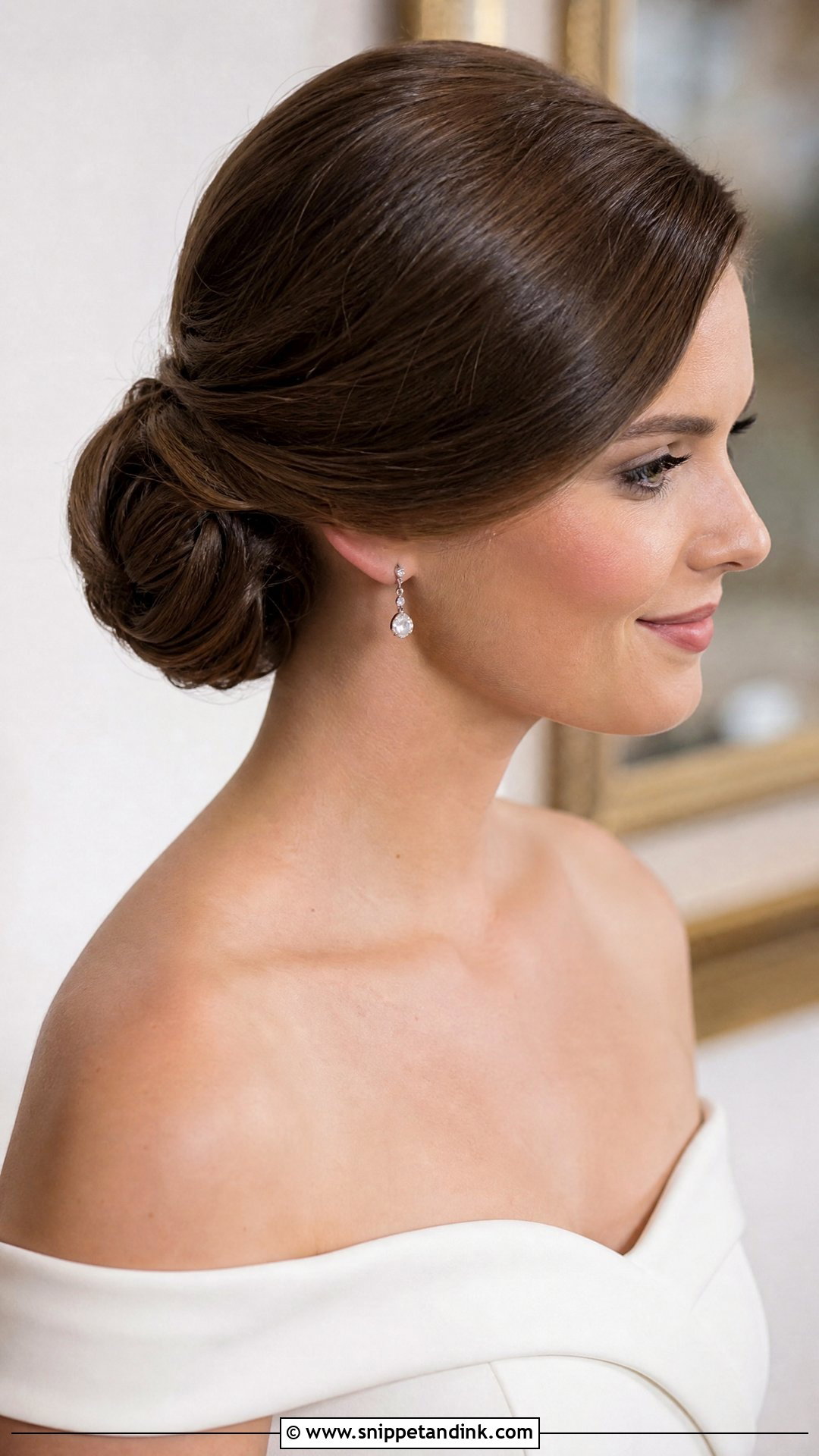 Bridal Slicked Side Chignon - Snippet and Ink - 15 Bridal Hair Slicked Sides