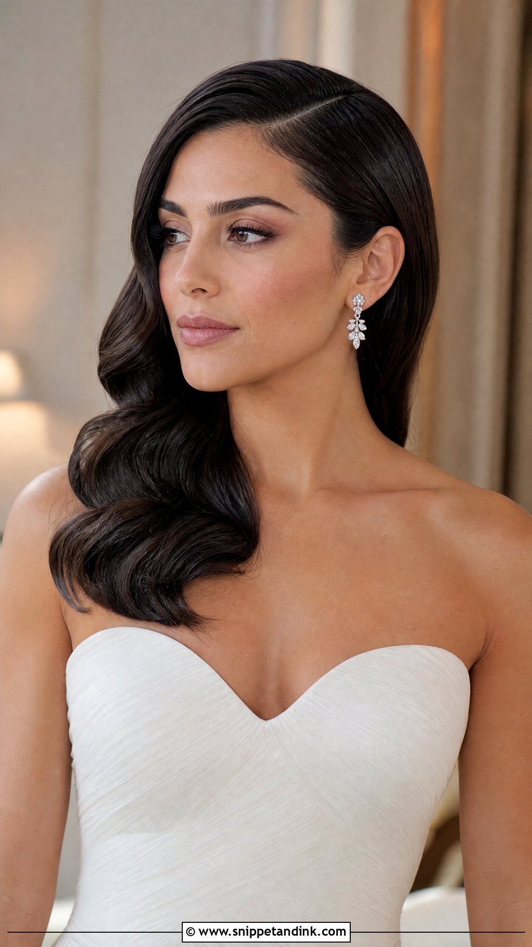 Bridal Slicked Side Hollywood Waves - Snippet and Ink - 15 Bridal Hair Slicked Sides