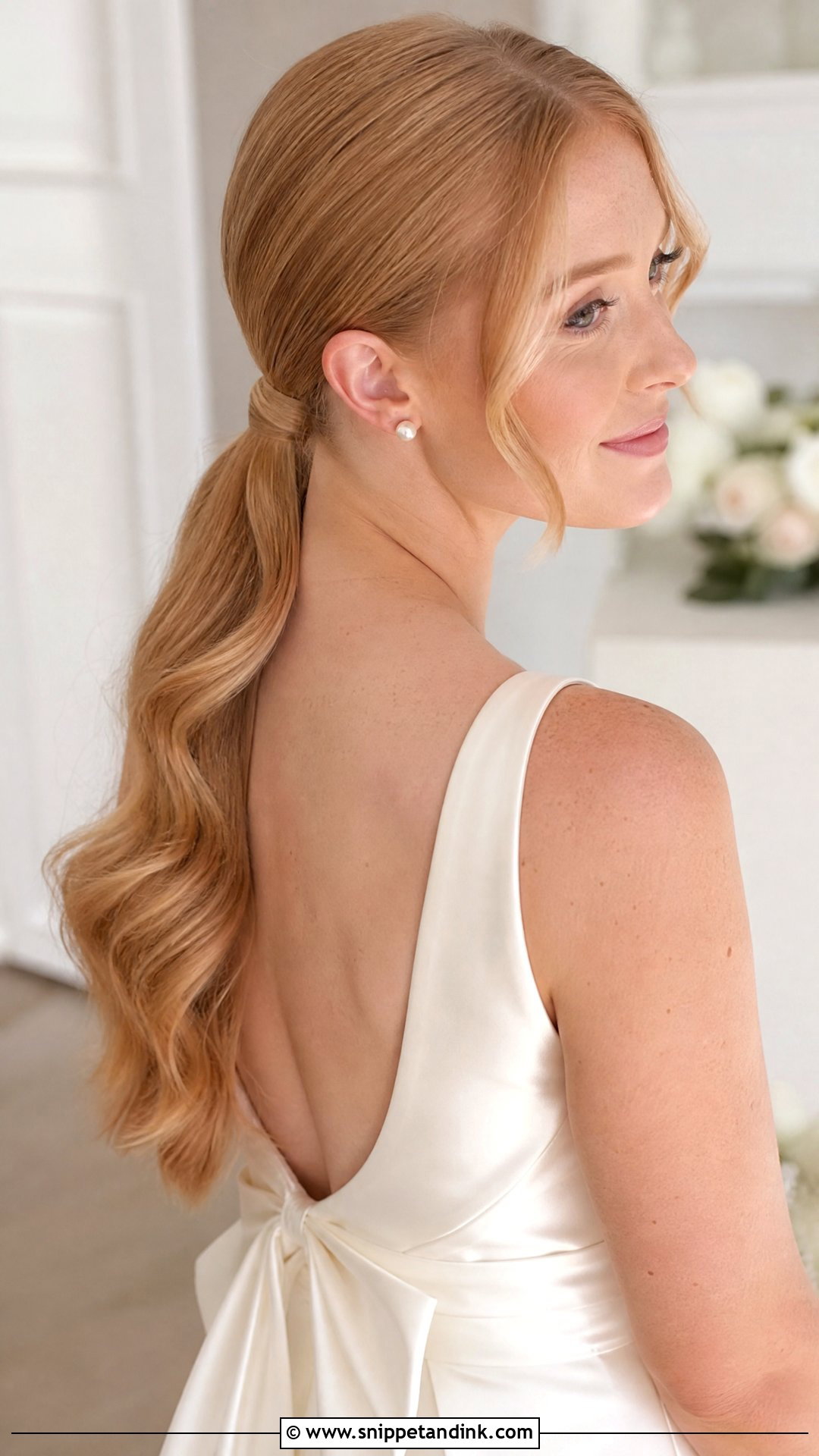 Bridal Slicked Side Low Ponytail - Snippet and Ink - 15 Bridal Hair Slicked Sides