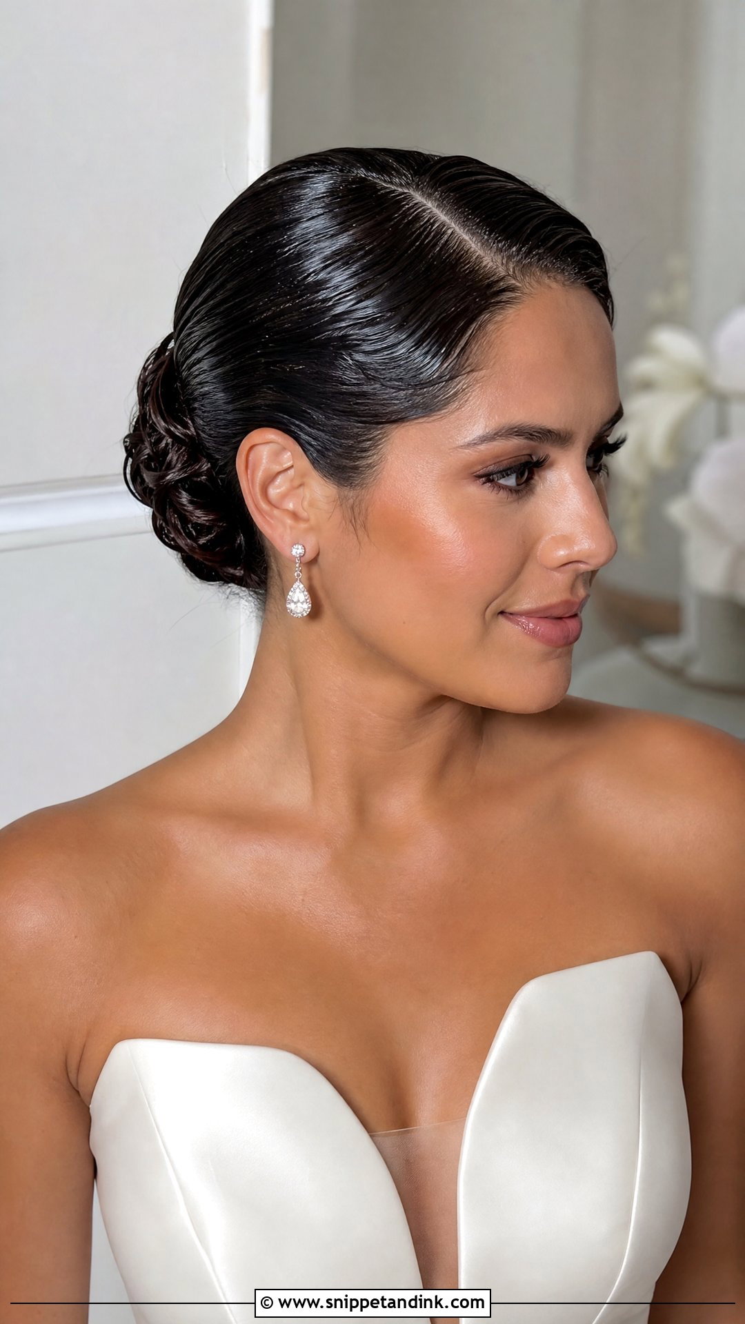 Bridal Slicked Side Wet Look Hair - Snippet and Ink - 15 Bridal Hair Slicked Sides