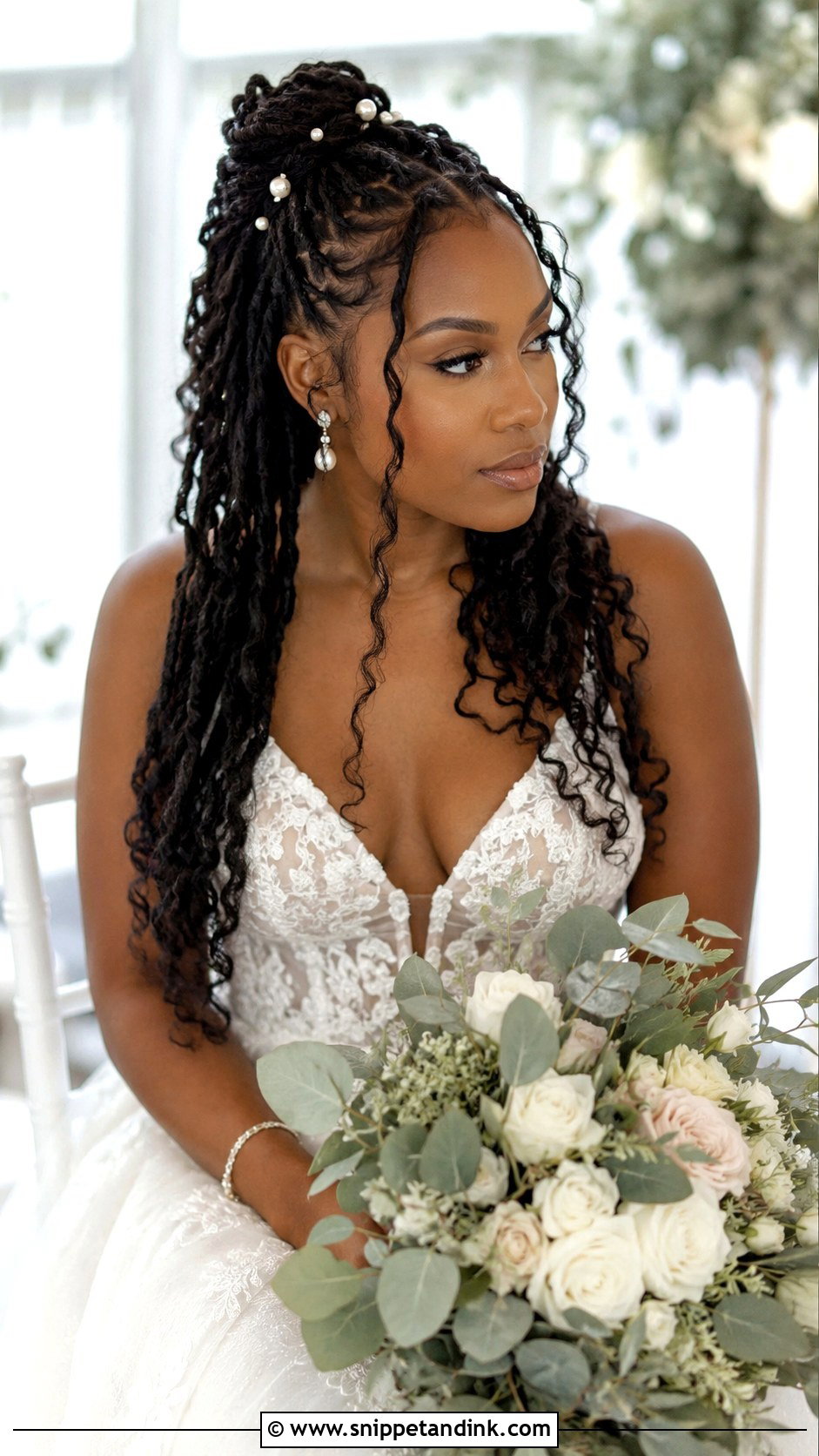 Bridal Soft Locs Black Hair - Snippet and Ink - 20 Bridal Hair Black Hair Ideas