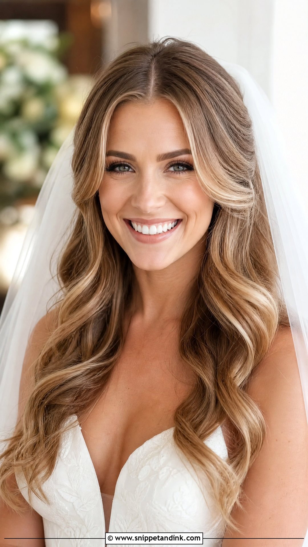 Bridal Soft Waves With Middle Part - Snippet and Ink - 15 Front Hair Styles for Bride