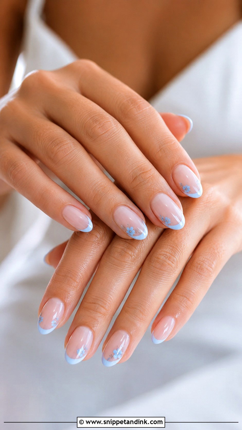 Bridal Something Blue Nails - Snippet and Ink - 20 Bridal Nail Set Ideas