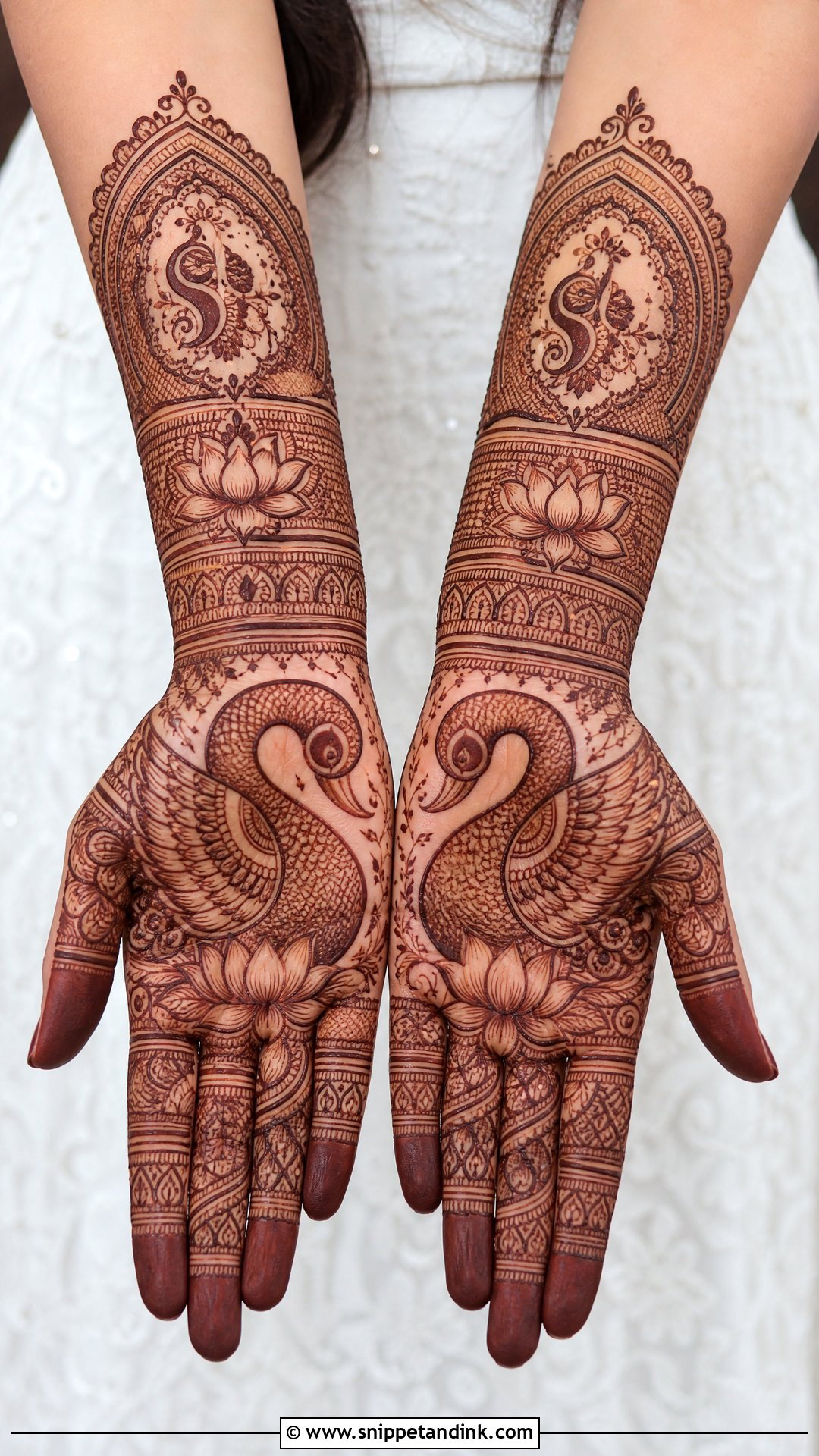 Bridal Swan Mehndi Design - Snippet and Ink - 30 Swan Mehndi Designs