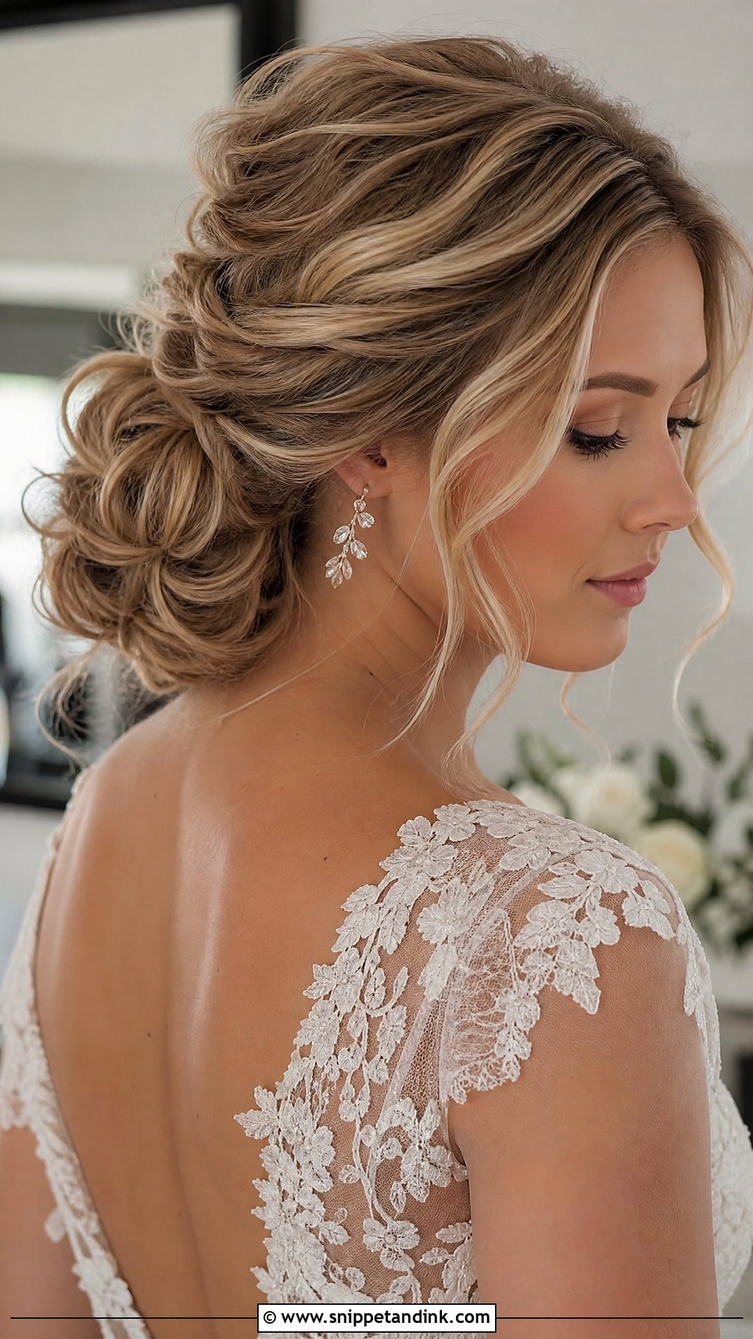 Bridal Textured Low Bun - Snippet and Ink - 15 Bridal Updo Hairstyle Ideas