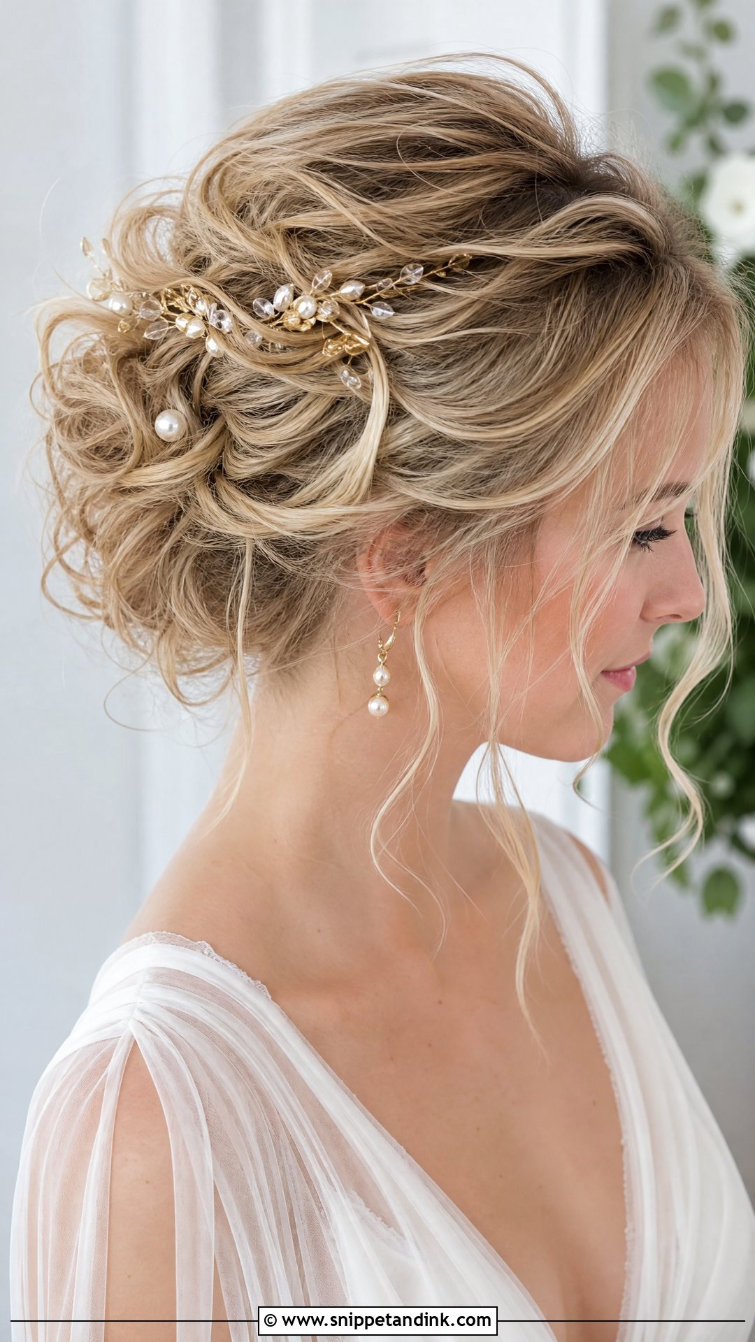Bridal Textured Updo For Short Hair - Snippet and Ink - 15 Bridal Hair Updo Short Hair Ideas