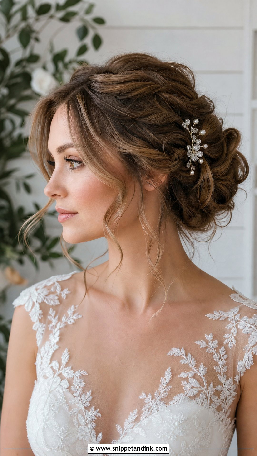 Bridal Textured Updo With Face Framing Pieces - Snippet and Ink - 15 Bridal Hairstyles for Big Foreheads