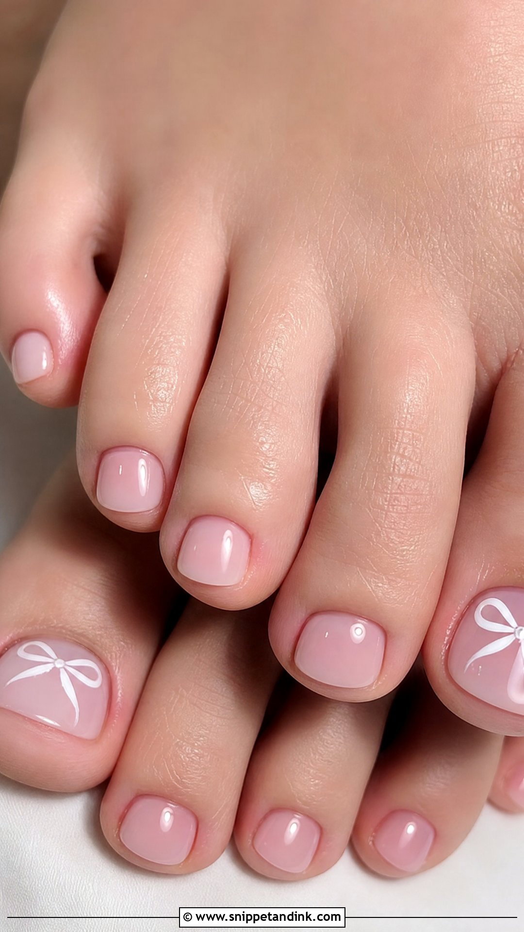 Bridal Toe Nails With Bow Detail - Snippet and Ink - 25 Bridal Toes Nails Brides
