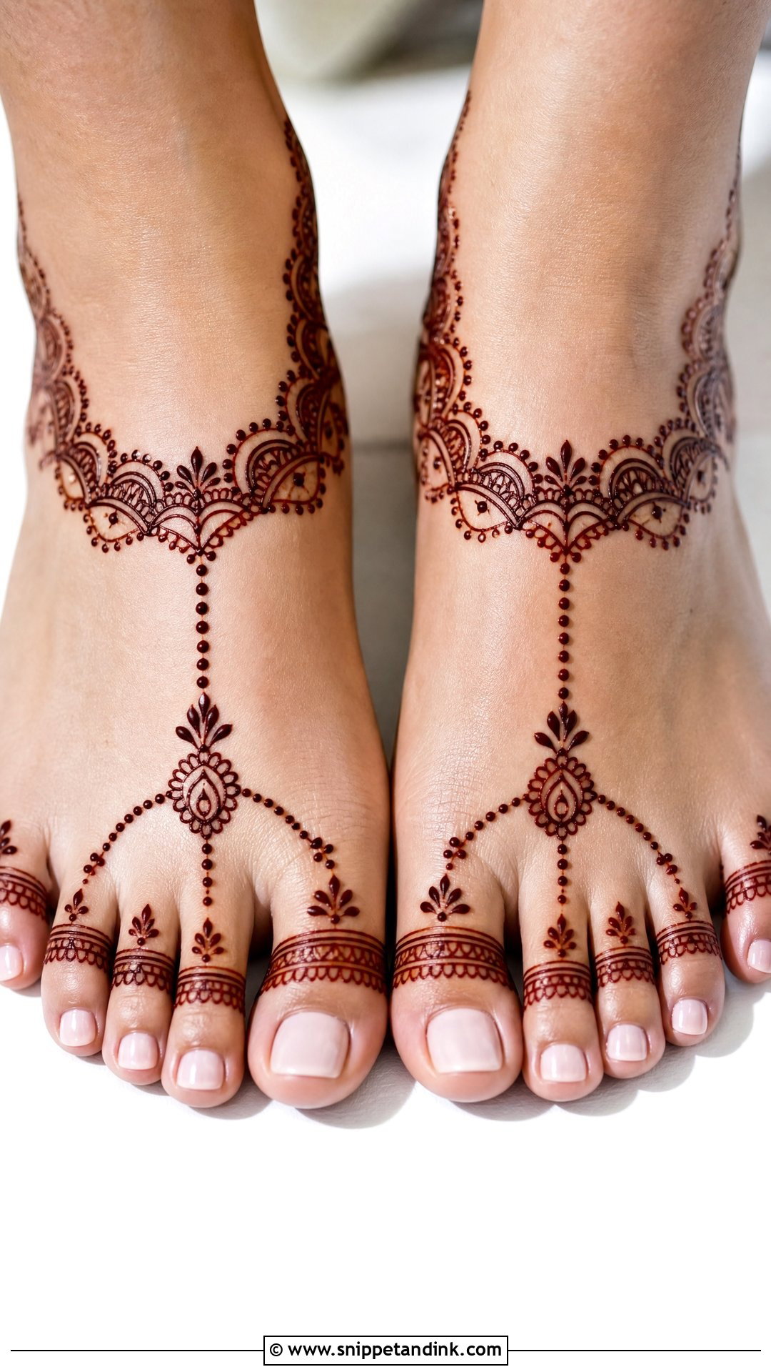 Bridal Toe Ring Mehndi Design - Snippet and Ink - 20 Bridal Henna Feet Mehndi Designs