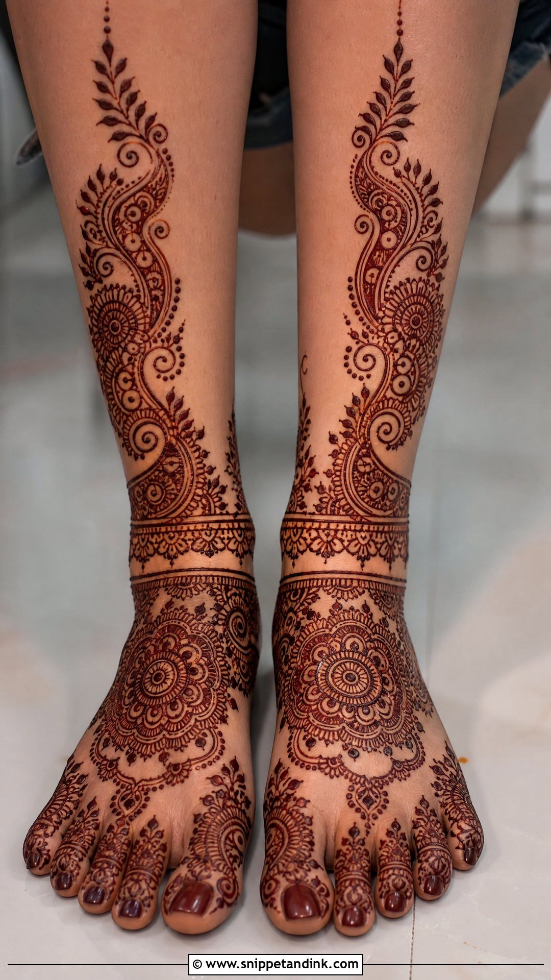 Bridal Toes To Calf Mehndi Design - Snippet and Ink - 30 Bridal Legs Mehndi Design Ideas
