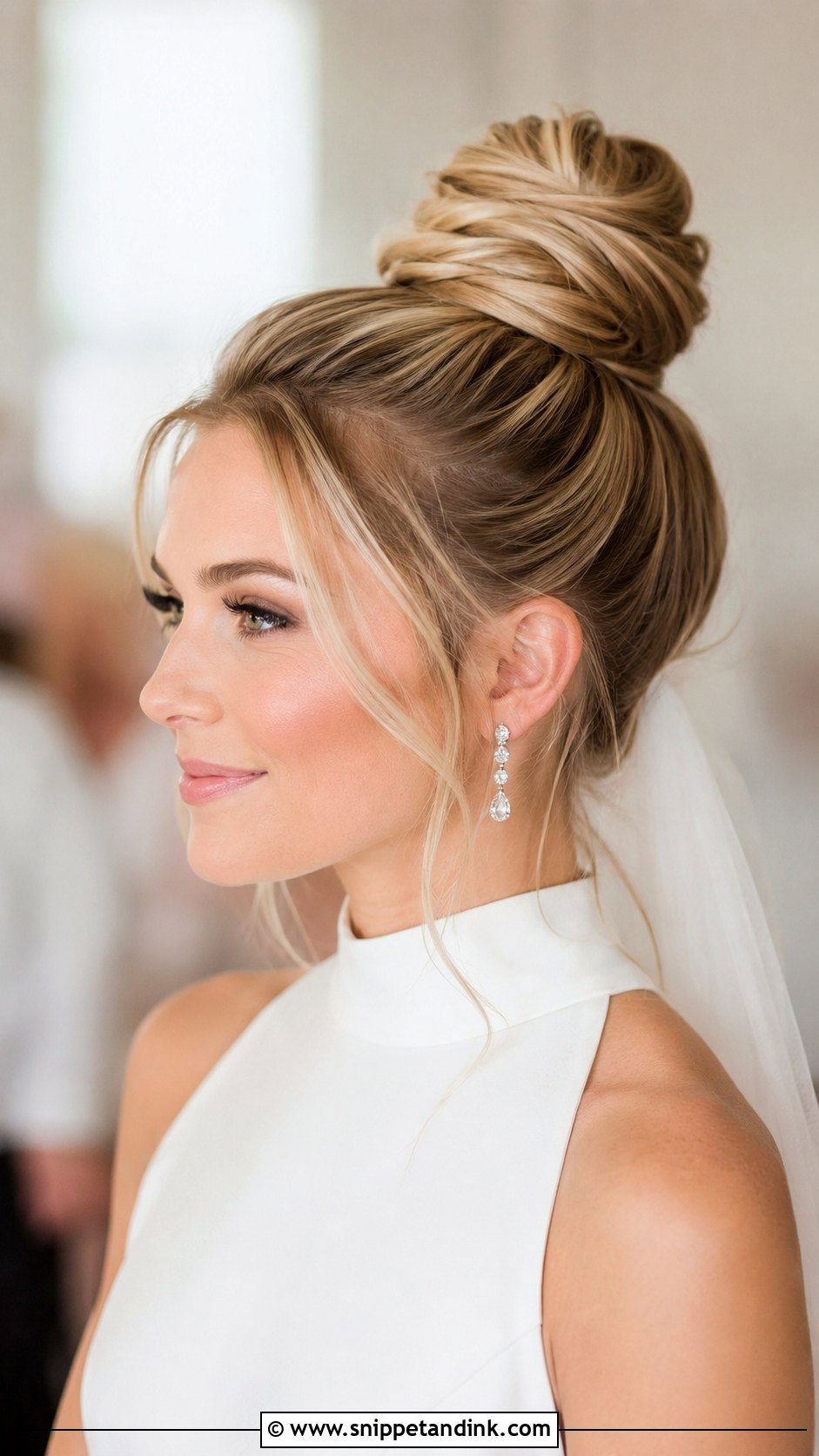 Bridal Top Knot Wedding Hairstyle - Snippet and Ink - 30 Wedding Hairstyles 2025