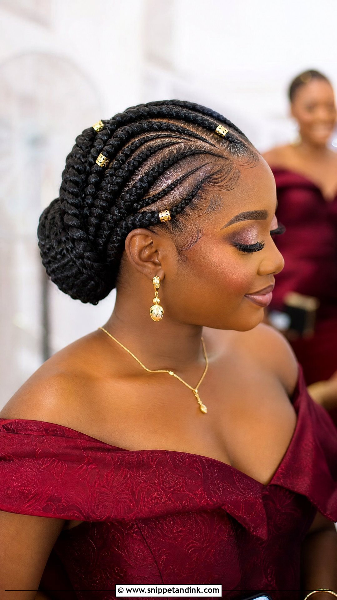 Bridal Train Cornrow Updo - Snippet and Ink - 15 Bridal Train Hairstyles in Nigeria