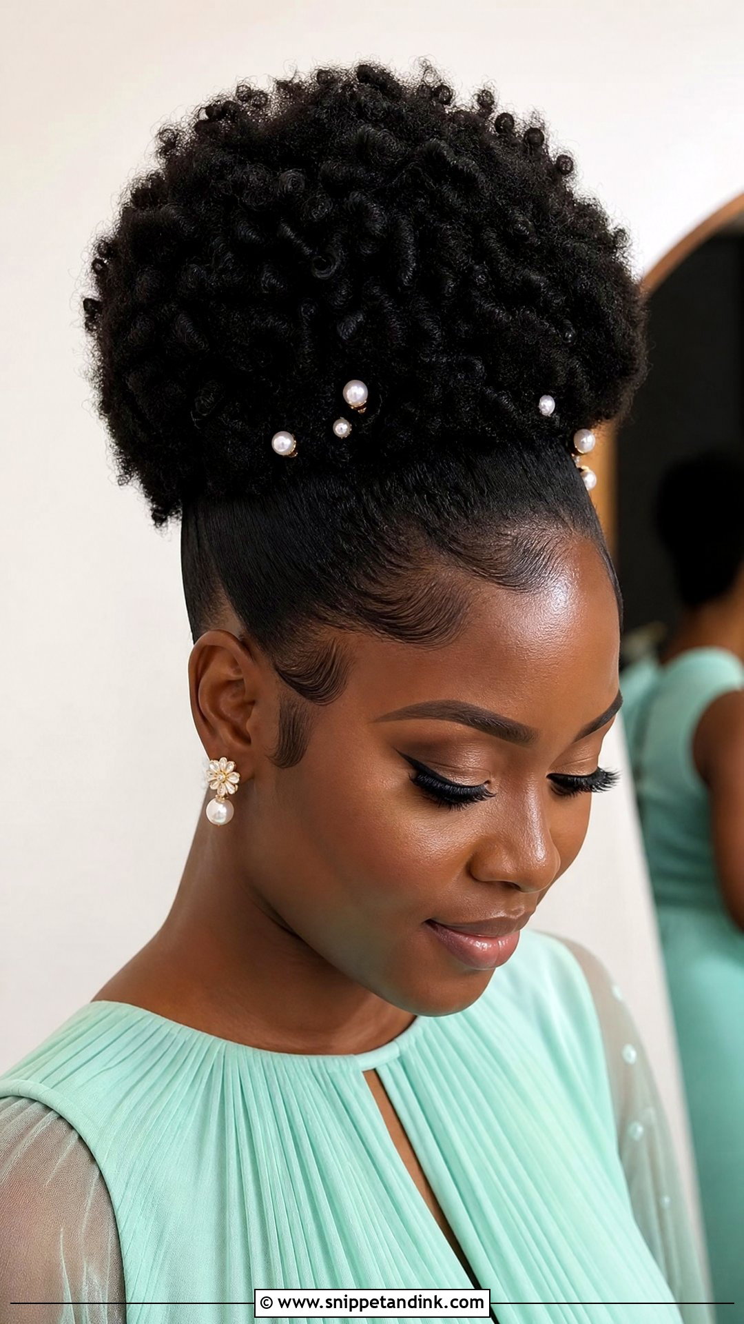 Bridal Train Natural Hair Puff - Snippet and Ink - 15 Bridal Train Hairstyles in Nigeria