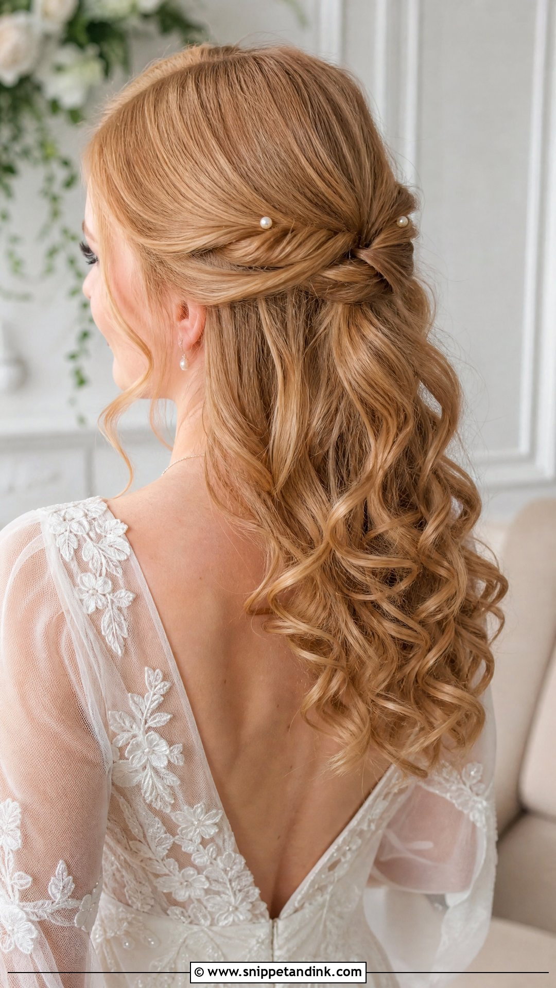 Bridal Twisted Half Up Hair For Medium Hair - Snippet and Ink - 15 Bridal Hairstyles for Medium Hair