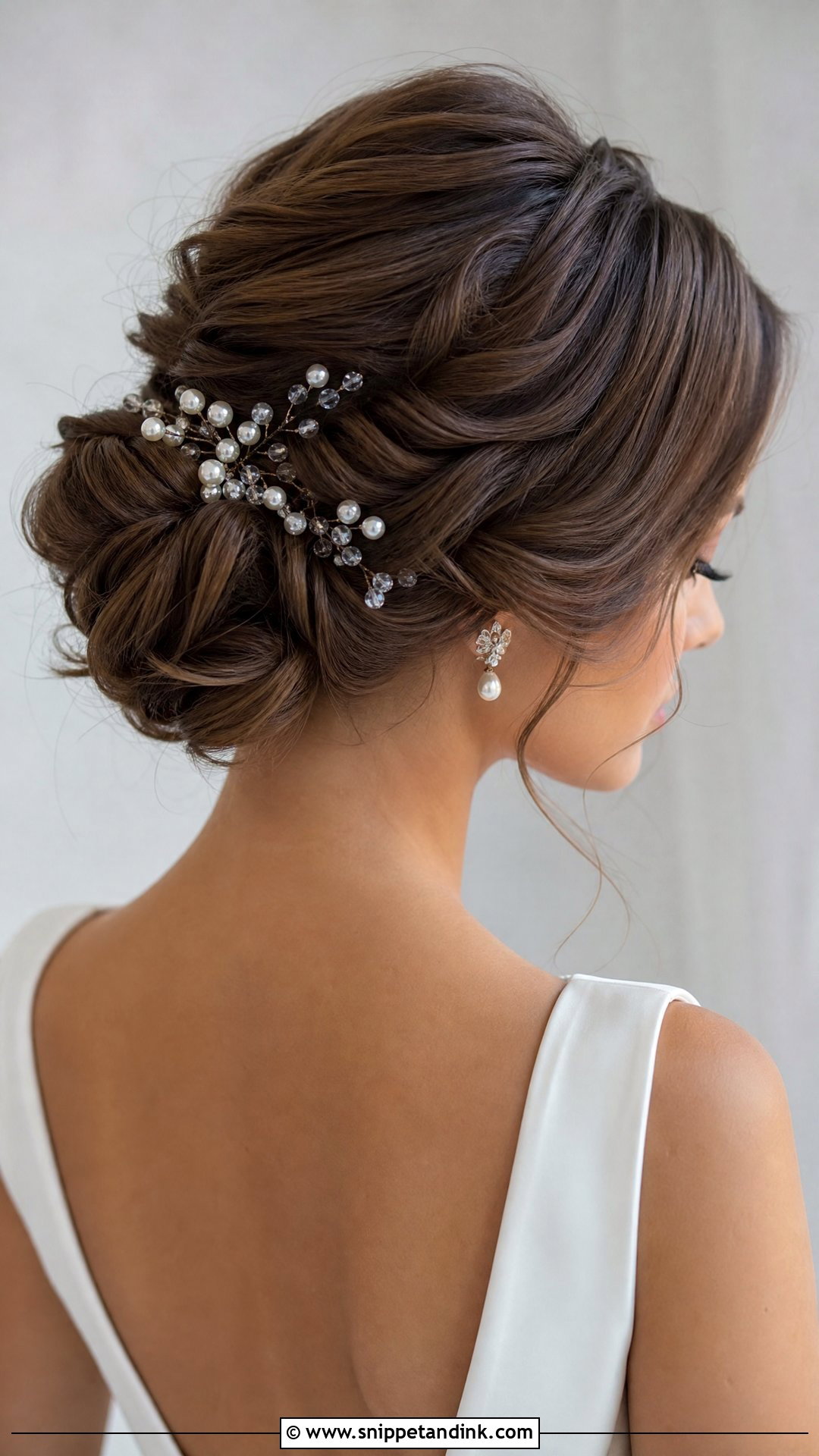 Bridal Twisted Updo With Pearl And Crystal Pins - Snippet and Ink - 15 Bride Hair Pins