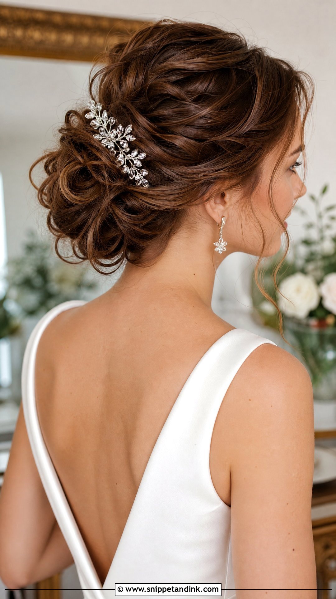 Bridal Updo With Crystal Hair Comb - Snippet and Ink - 15 Bridal Hair Accessory Ideas