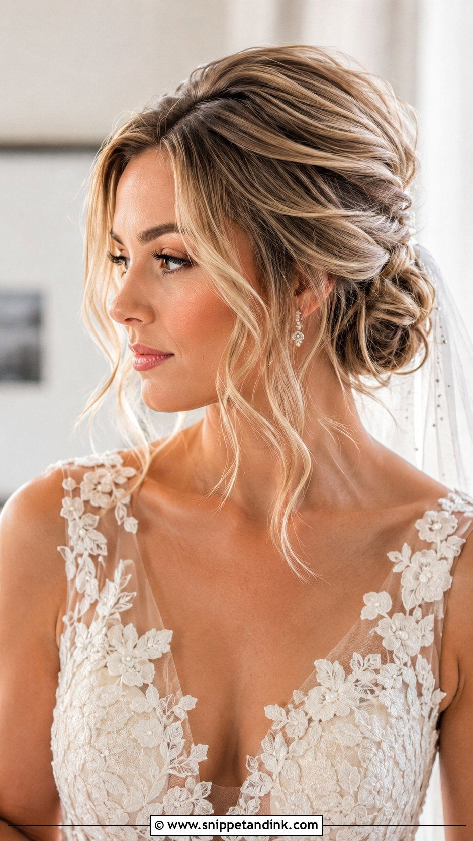 Bridal Updo With Face Framing Pieces - Snippet and Ink - 20 Brides Updo Hairstyles