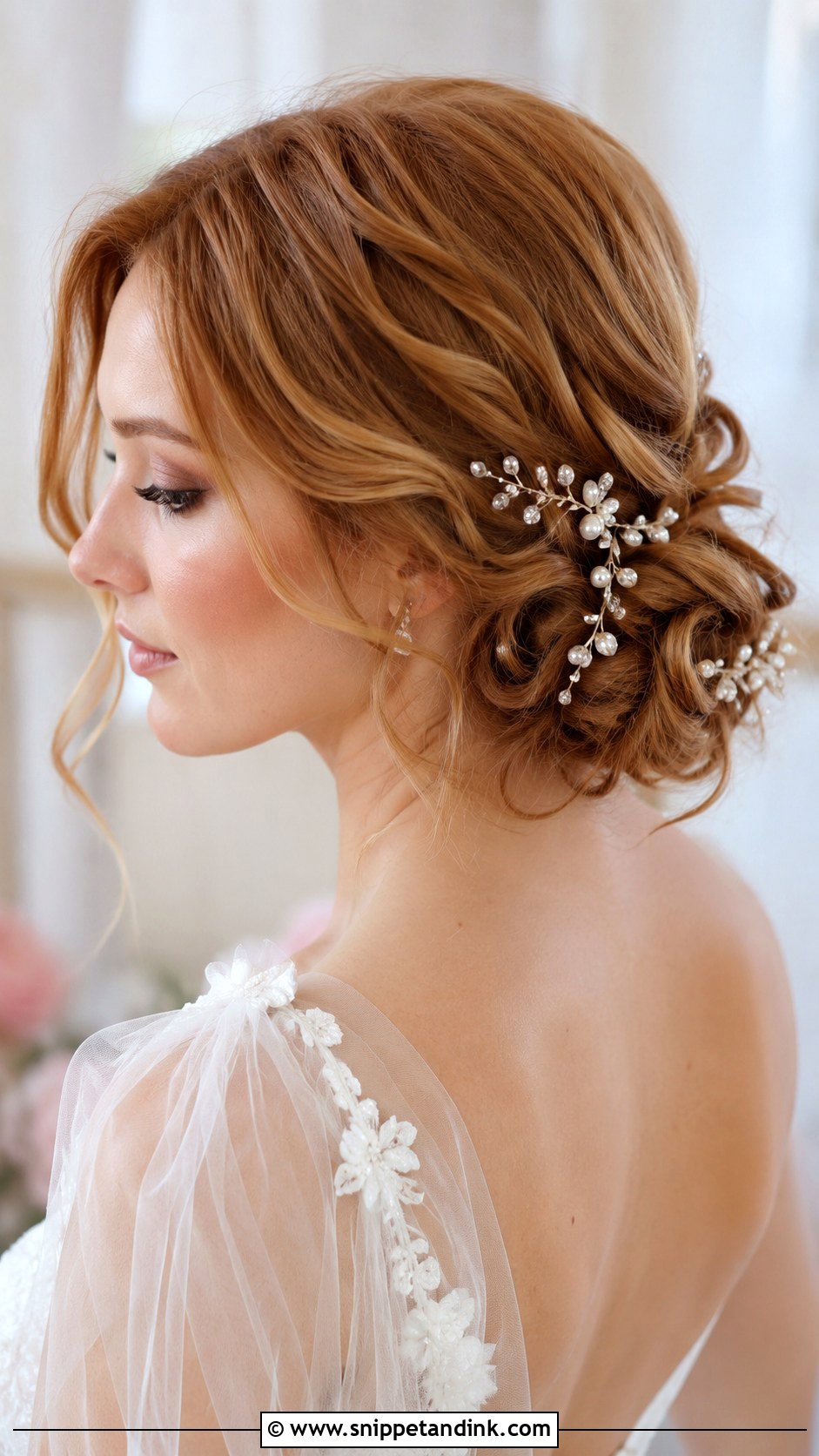 Bridal Updo With Hair Pins - Snippet and Ink - 15 Hair Up Bridal Styles