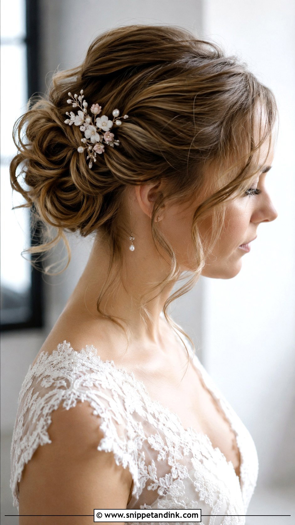 Bridal Updo With Loose Tendrils - Snippet and Ink - 20 Traditional Bridal Hairstyles