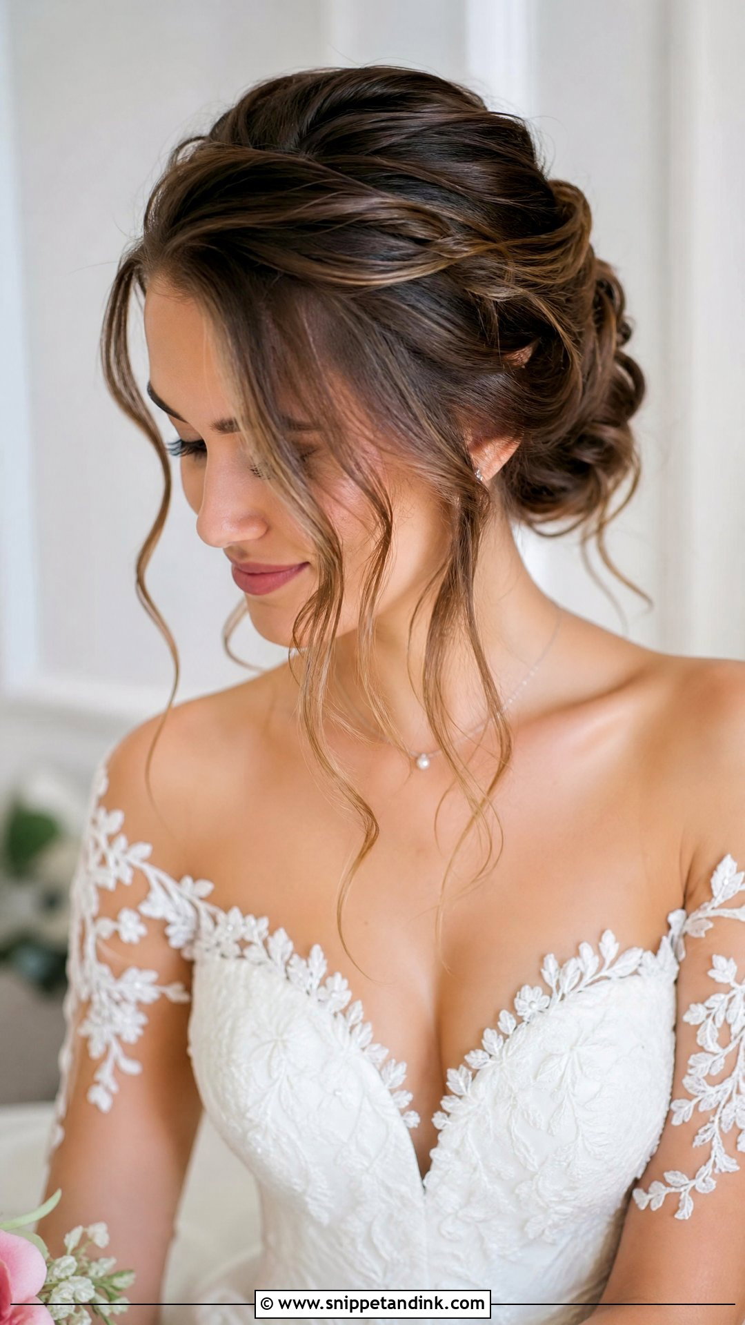 Bridal Updo With Loose Tendrils - Snippet and Ink - 20 Classic Bridal Hair Ideas