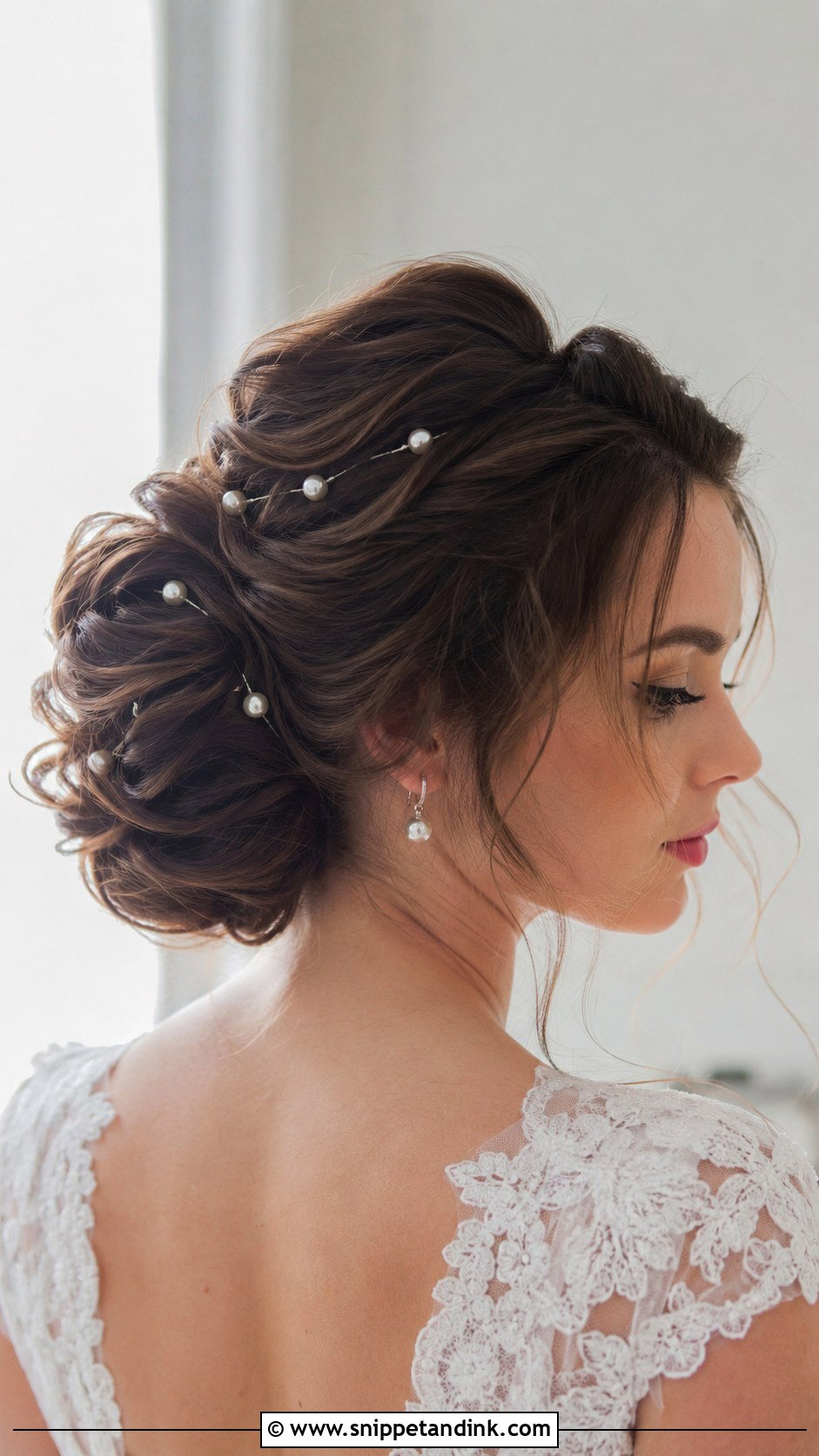 Bridal Updo With Pearl Pins - Snippet and Ink - 20 Bridal Hair with Accessories