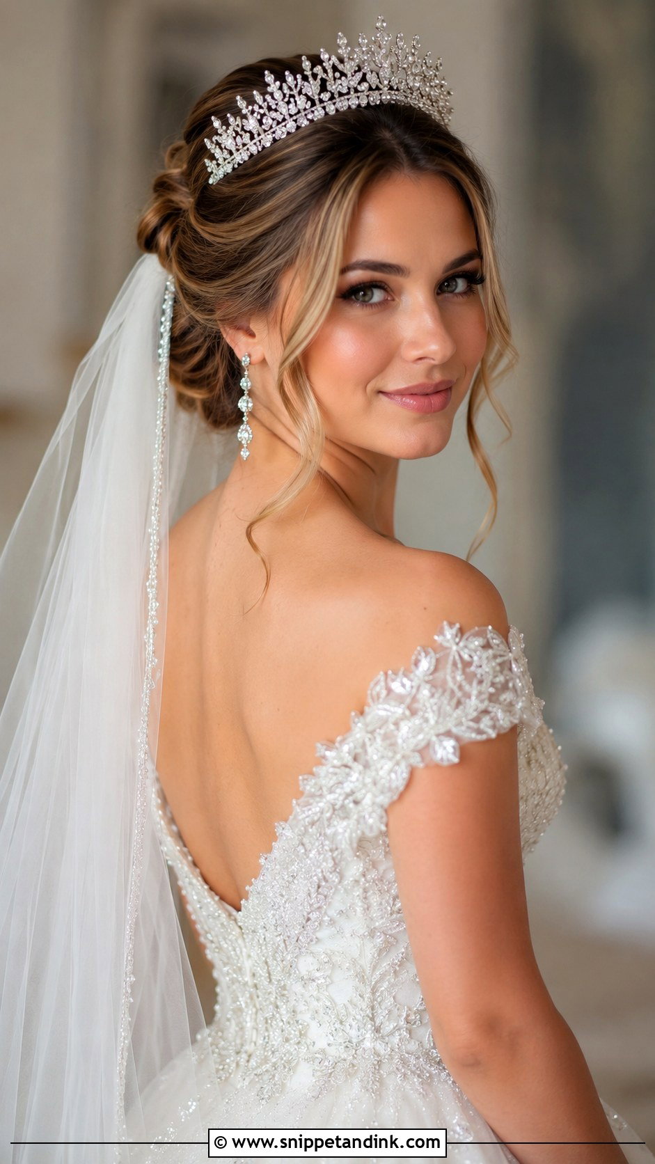 Bridal Updo With Tiara - Snippet and Ink - 30 Brautfrisur Hochgesteckt Ideas