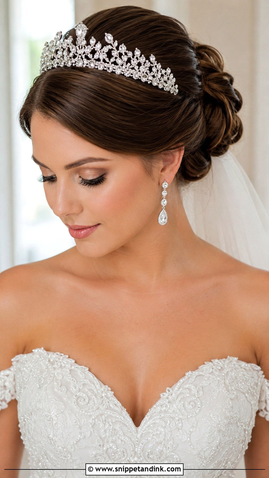 Bridal Updo With Tiara - Snippet and Ink - 20 Hollywood Wedding Hair Ideas